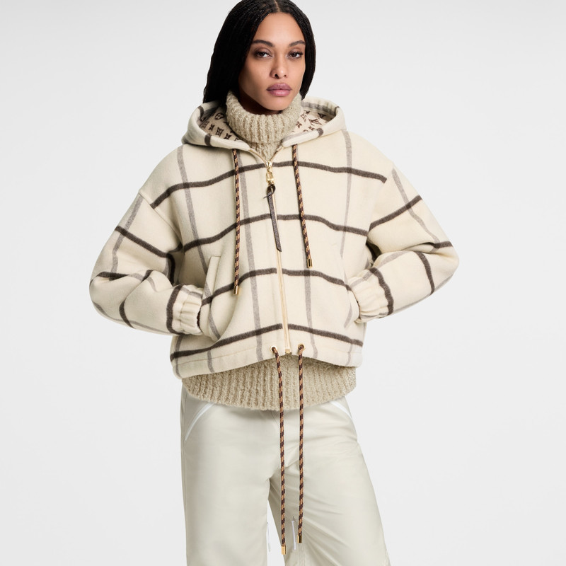 Check Motif Hooded Jacket 4