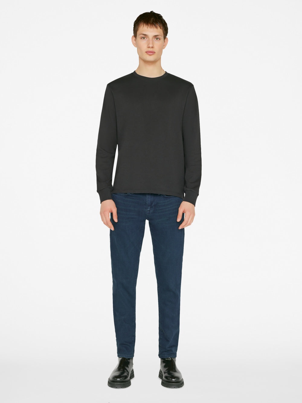 Duo Fold Long Sleeve Crew in Noir - 3