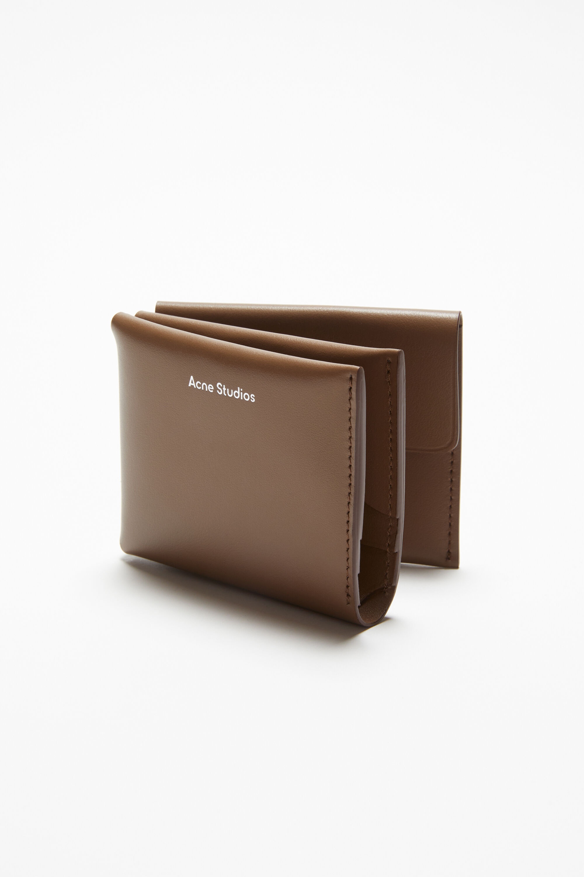 Leather trifold wallet - Camel brown - 3