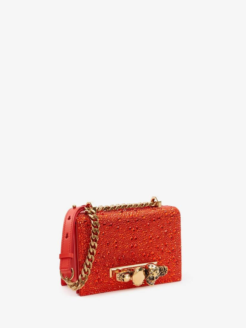 Alexander McQueen Women's Mini Jewelled Satchel in Orange outlook