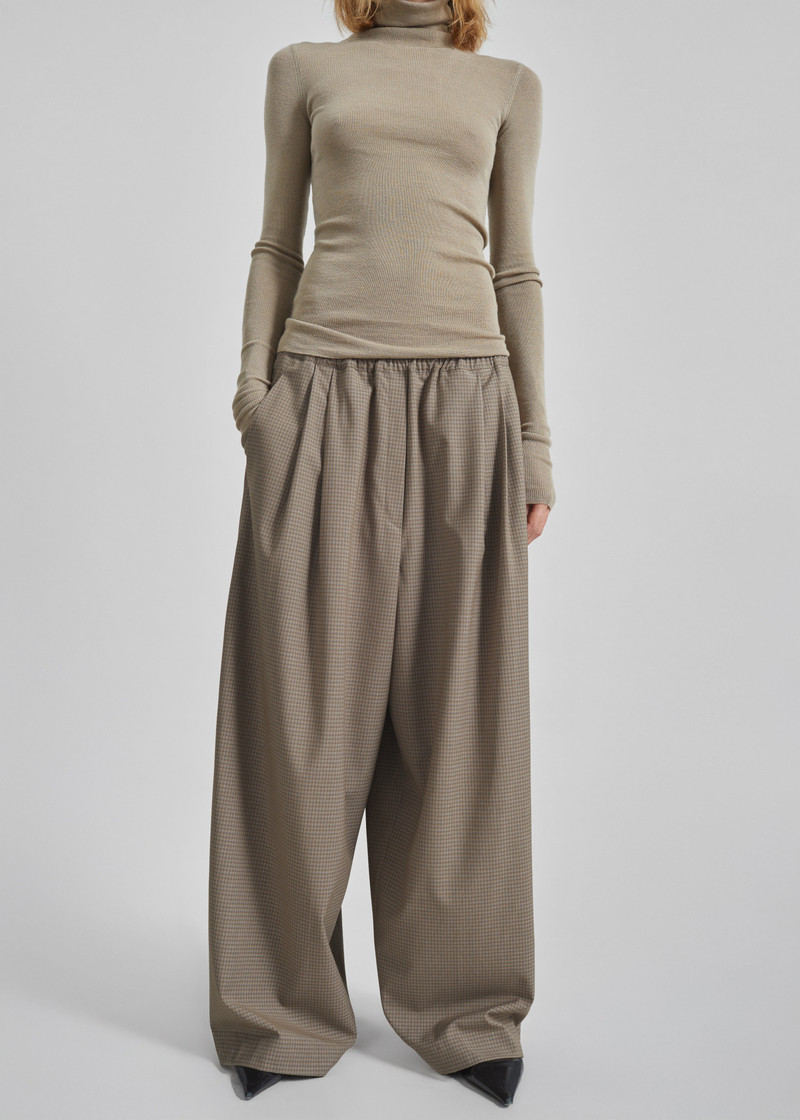 Gistel Pleated Pants - Beige Plaid 6
