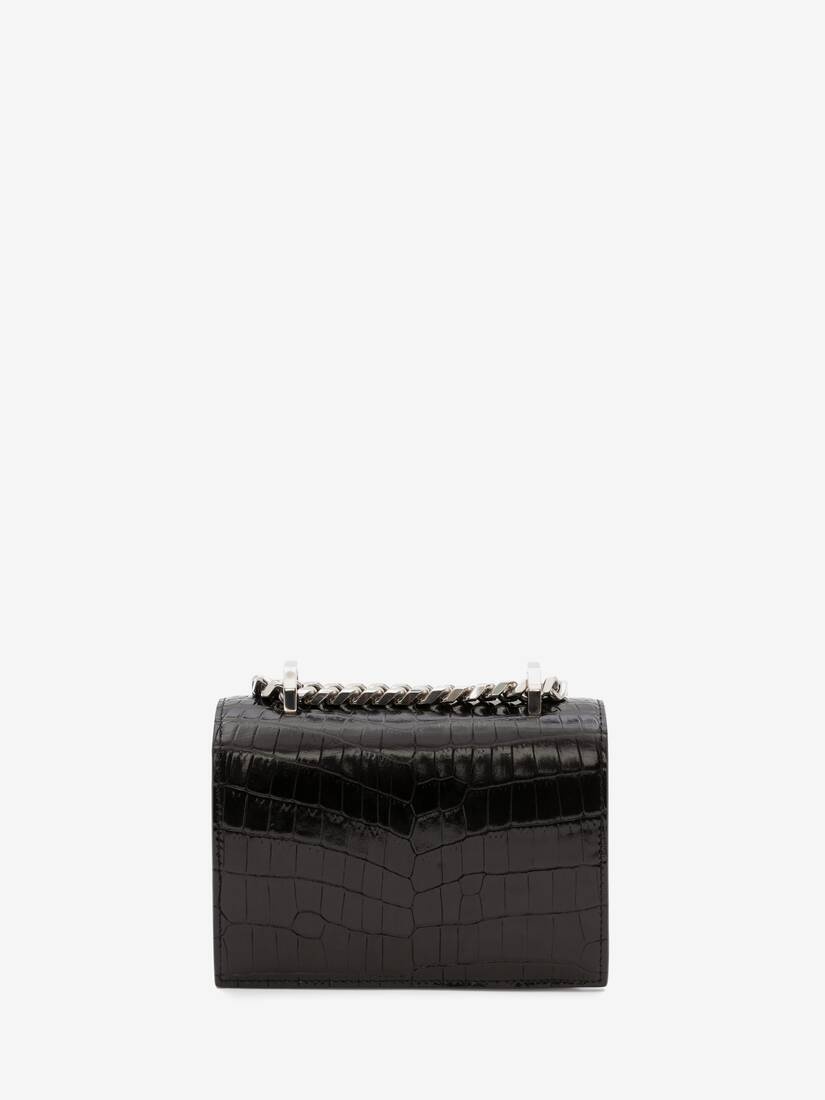 Women's Mini Jewelled Satchel in Black - 4