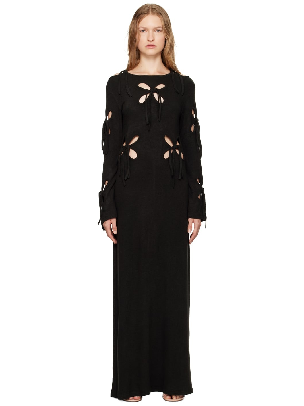 Black Petal Maxi Dress - 1