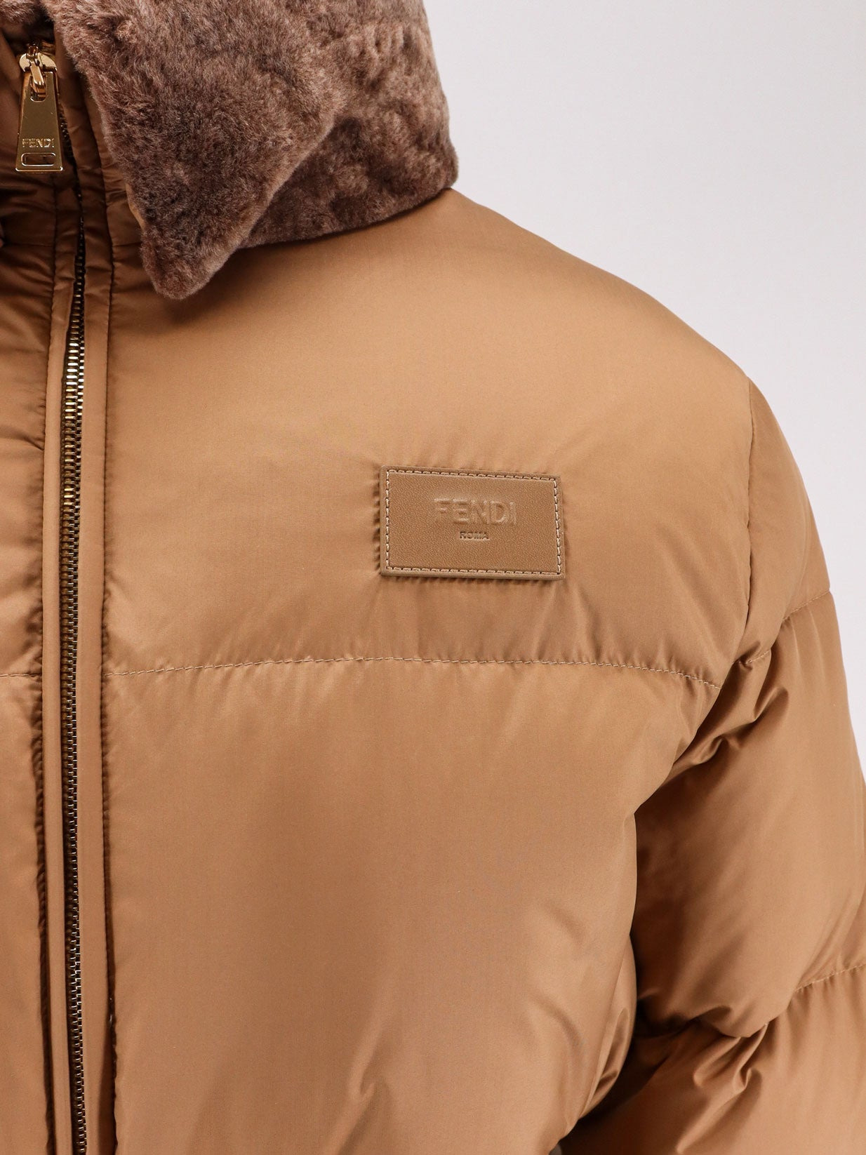 Technical Fabric And Shearling Down Jacket - 3