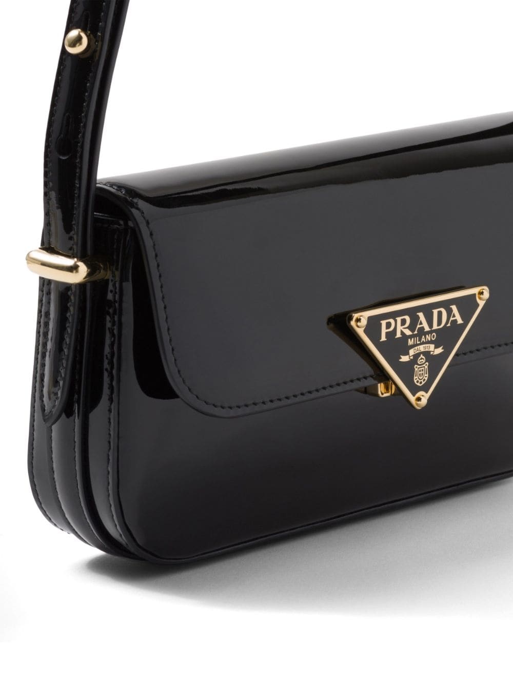 logo-plaque leather shoulder bag - 3
