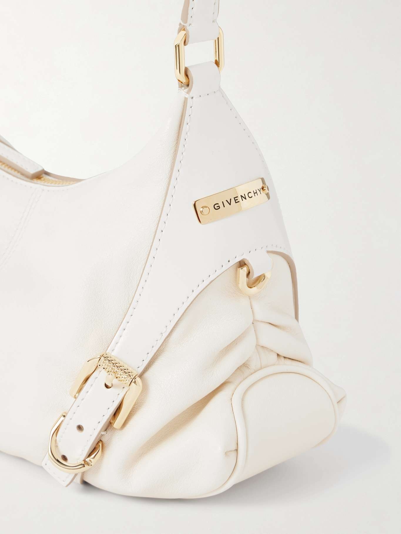 Voyou small leather shoulder bag Ivory - 4