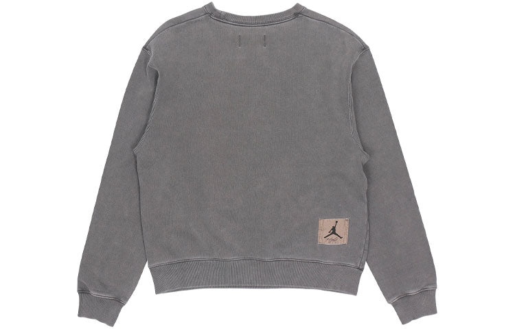 Men's Air Jordan As J Flt Hrtg Flc Crew Embroidered Logo Sports Knit Pullover Round Neck Autumn Dark - 2