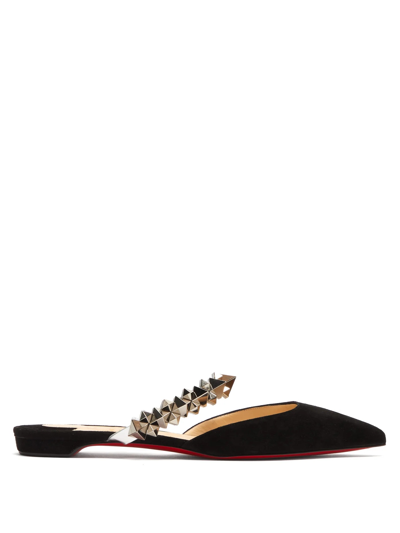 Planet Choc spiked-strap suede backless loafers - 1