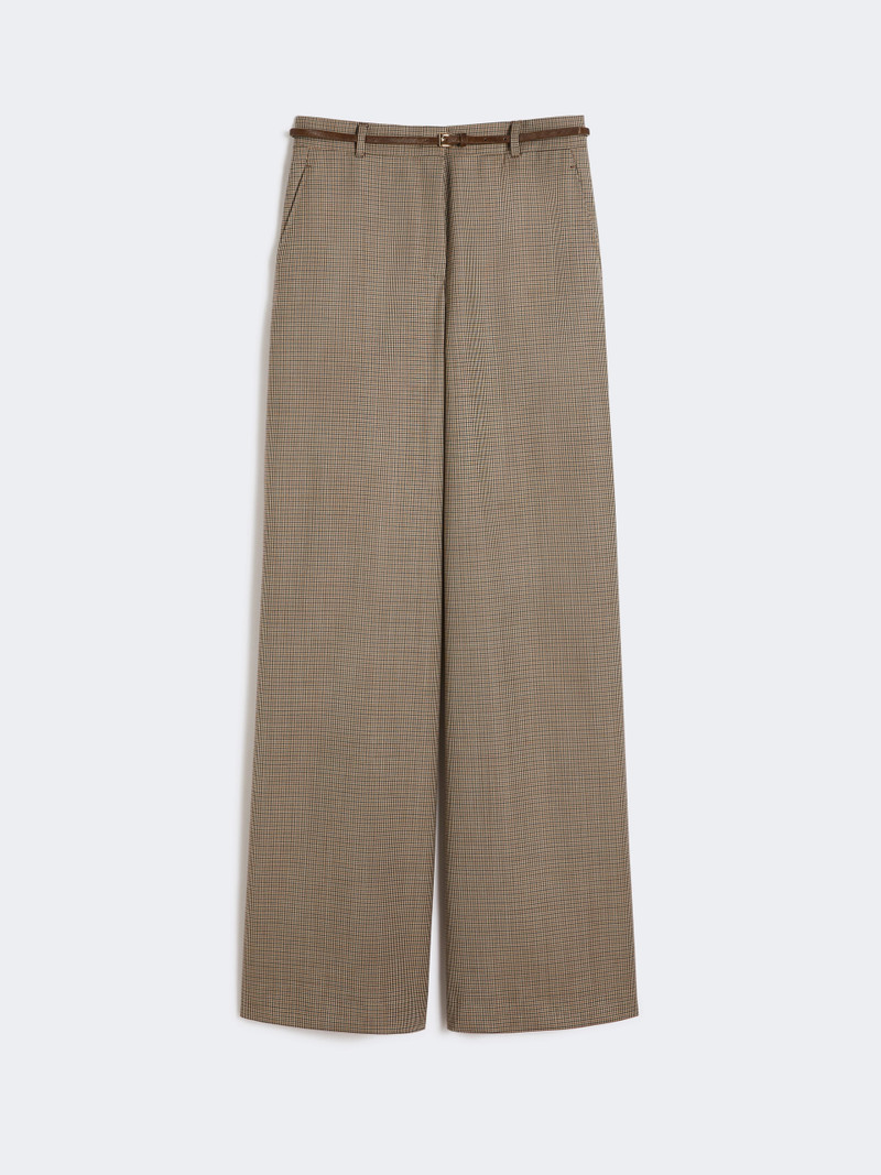 CICALA Patterned wool wide-leg trousers - CARAMEL 1