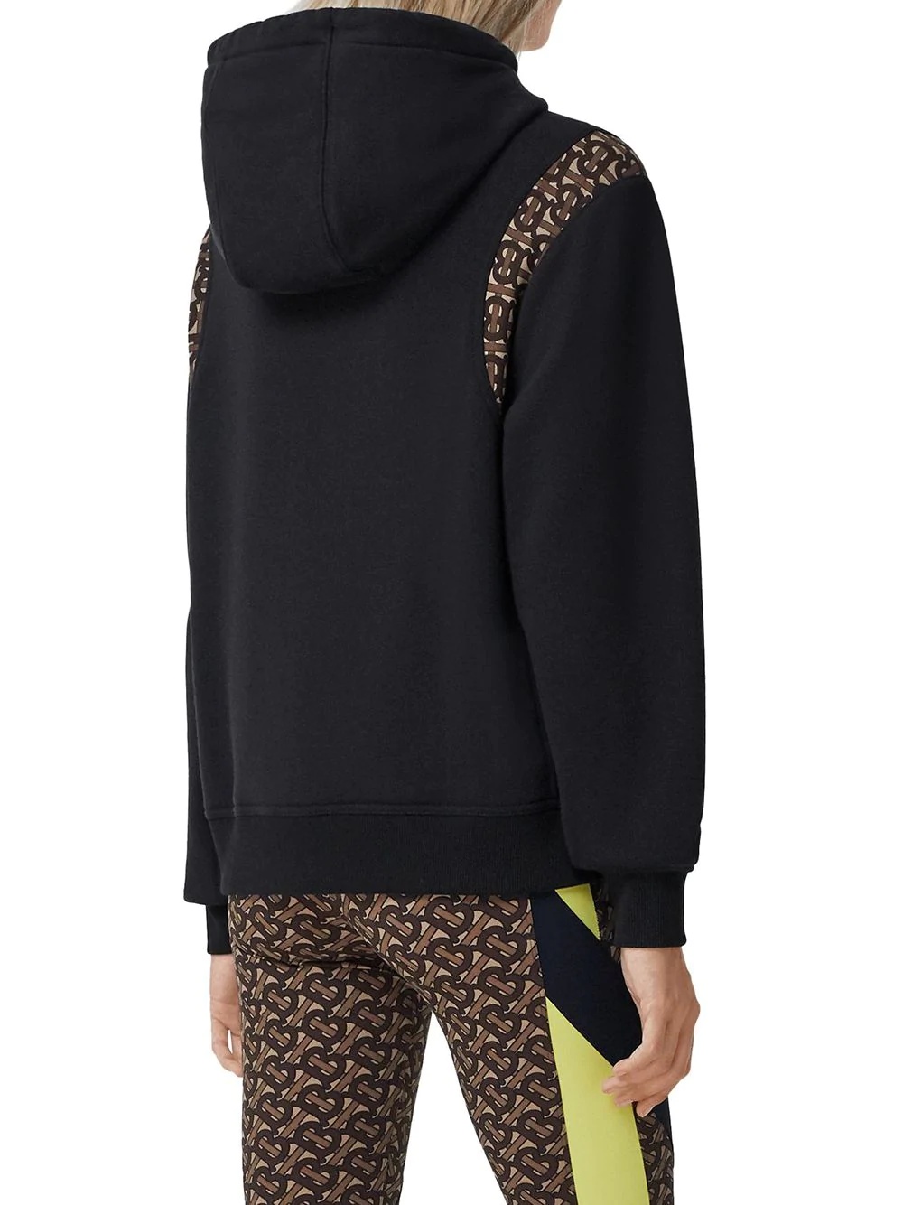 monogram print panel oversized hoodie - 4