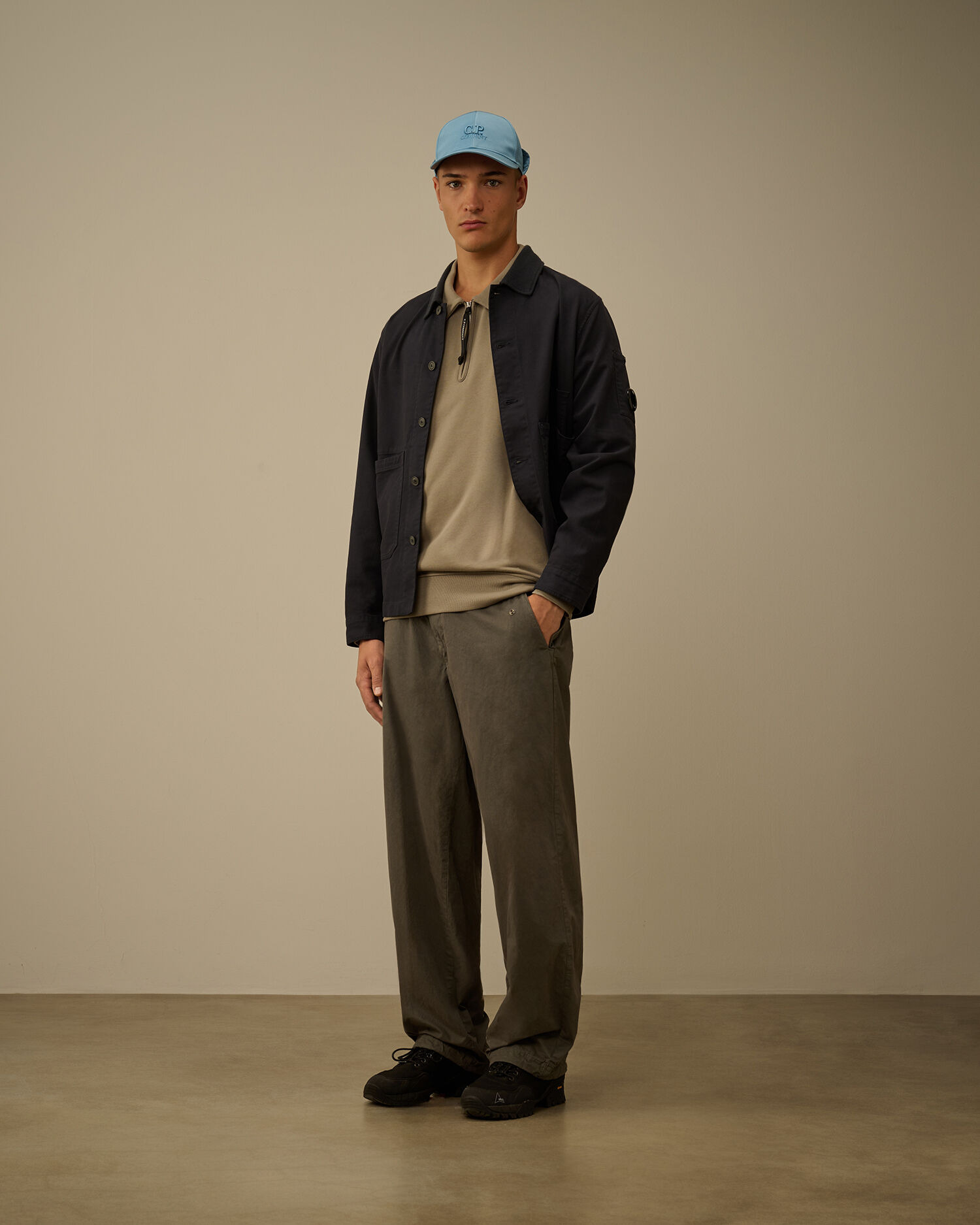Diagonal Raised Fleece Half Zip Sweatshirt - 2