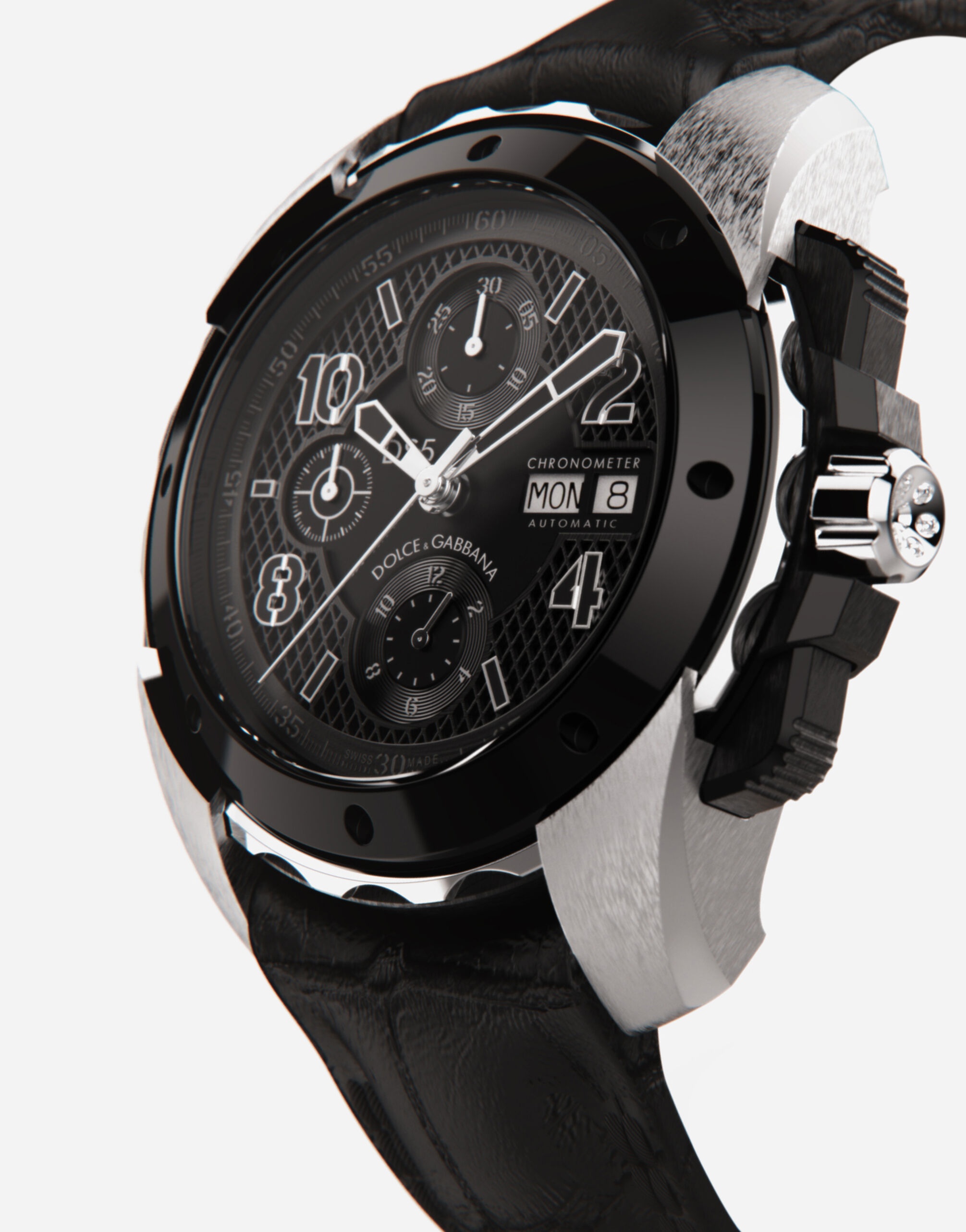DS5 watch in white gold and steel with pvd coating - 2