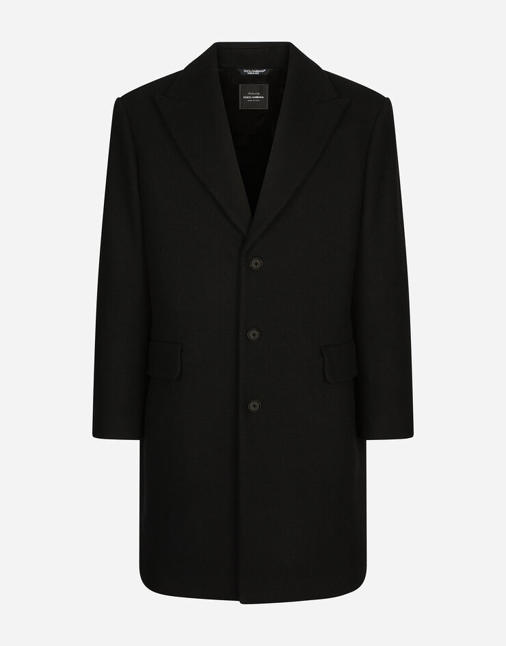 Single-breasted wool jersey coat - 1