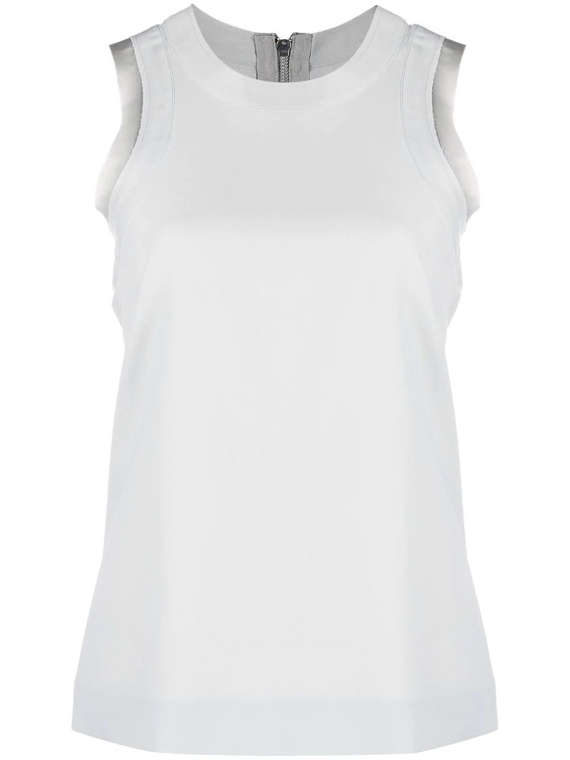 zipped-back round-neck tank top 1