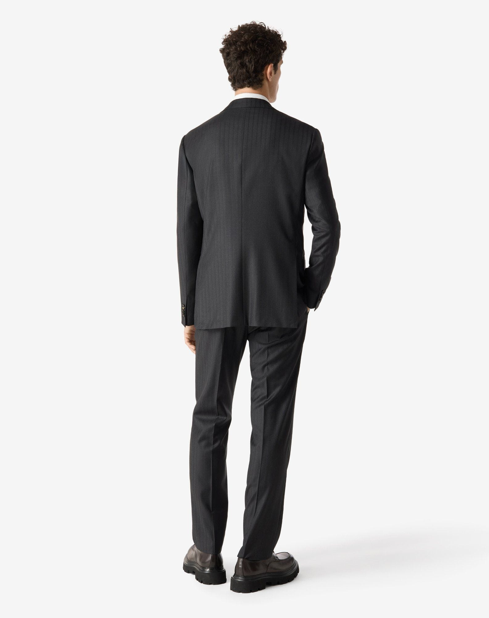 Grey pin striped wool twill suit - 3