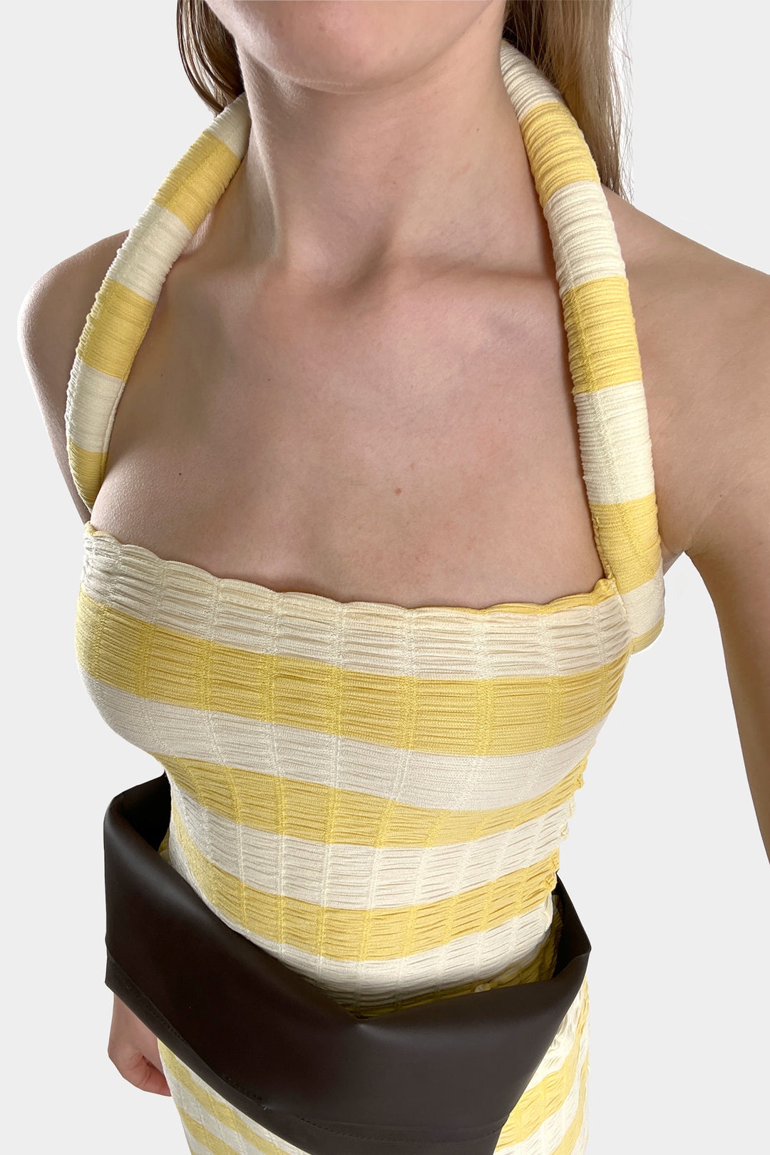 TUBO TOP / beige & yellow stripes - 4