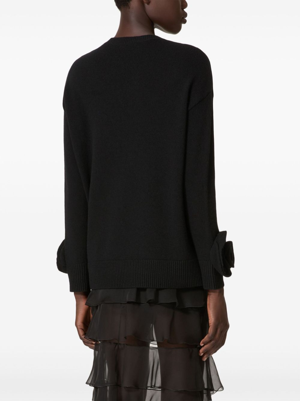 Valentino Women Rose-Appliqué Sweater - 4