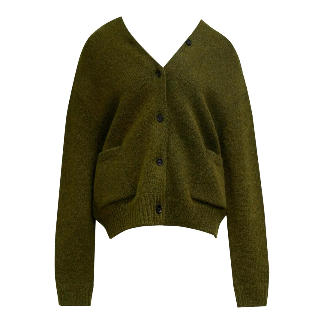Green Strap Point Cardigan - 1