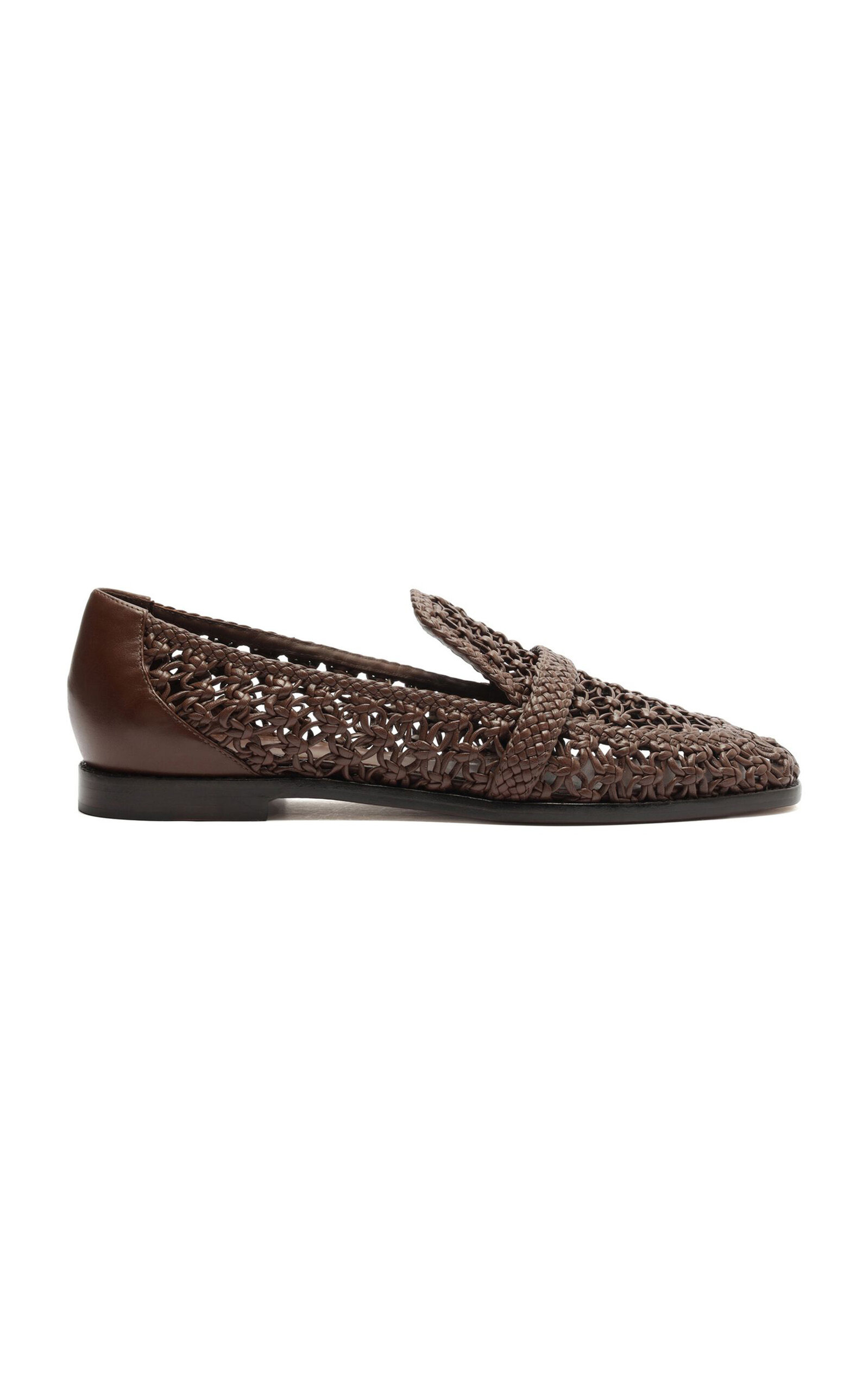 Jane Woven Leather Loafers brown - 1