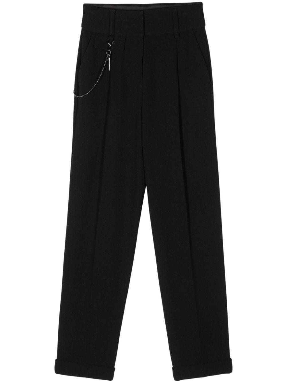 pleat-detail straight-leg trousers - 1