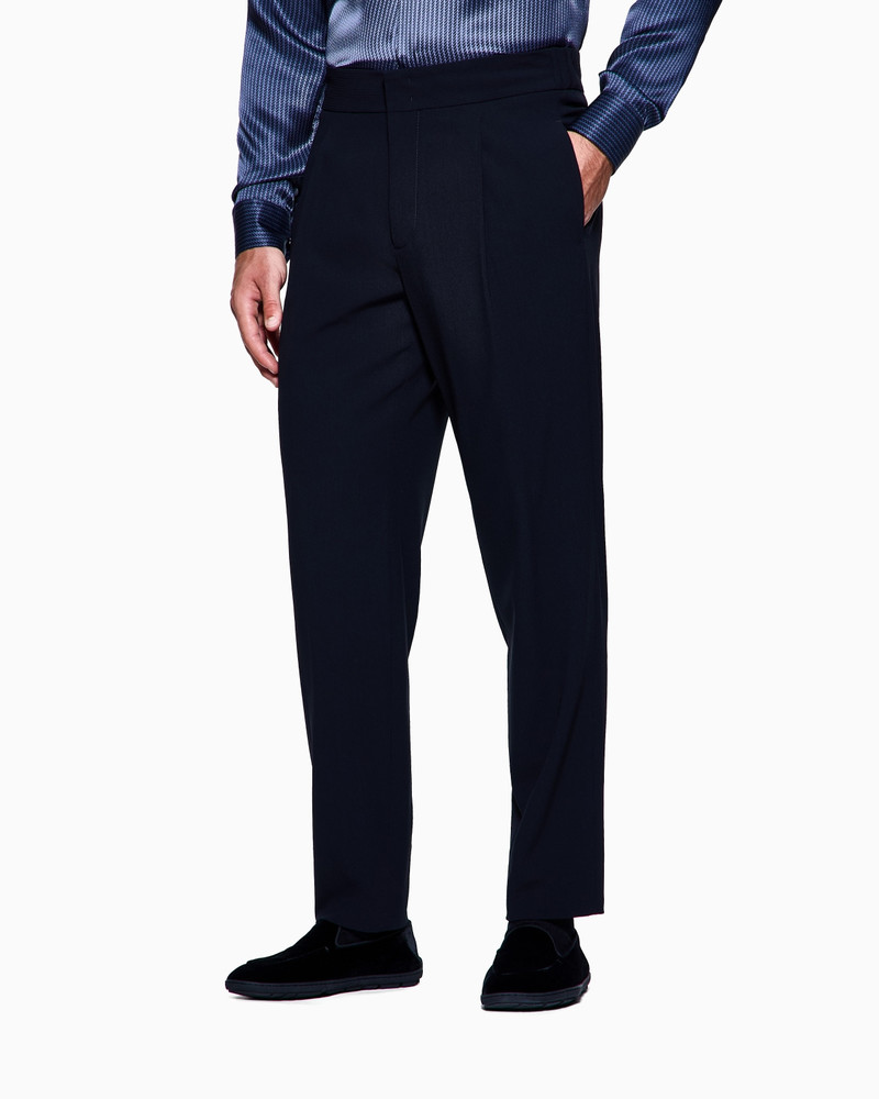 GIORGIO ARMANI SINGLE-DART, WOOL-CRÊPE TROUSERS outlook