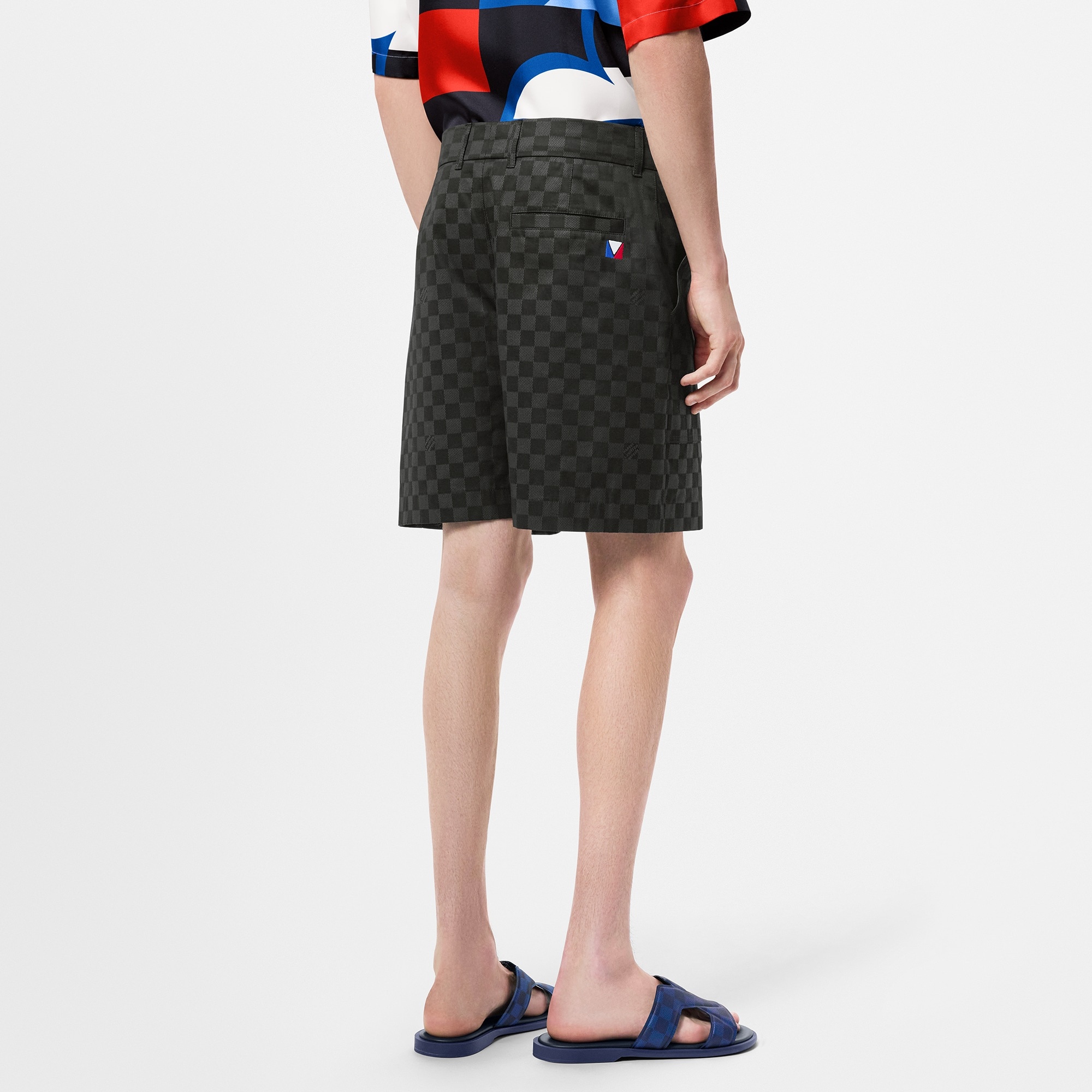 Damier Cotton Casual Shorts - 4