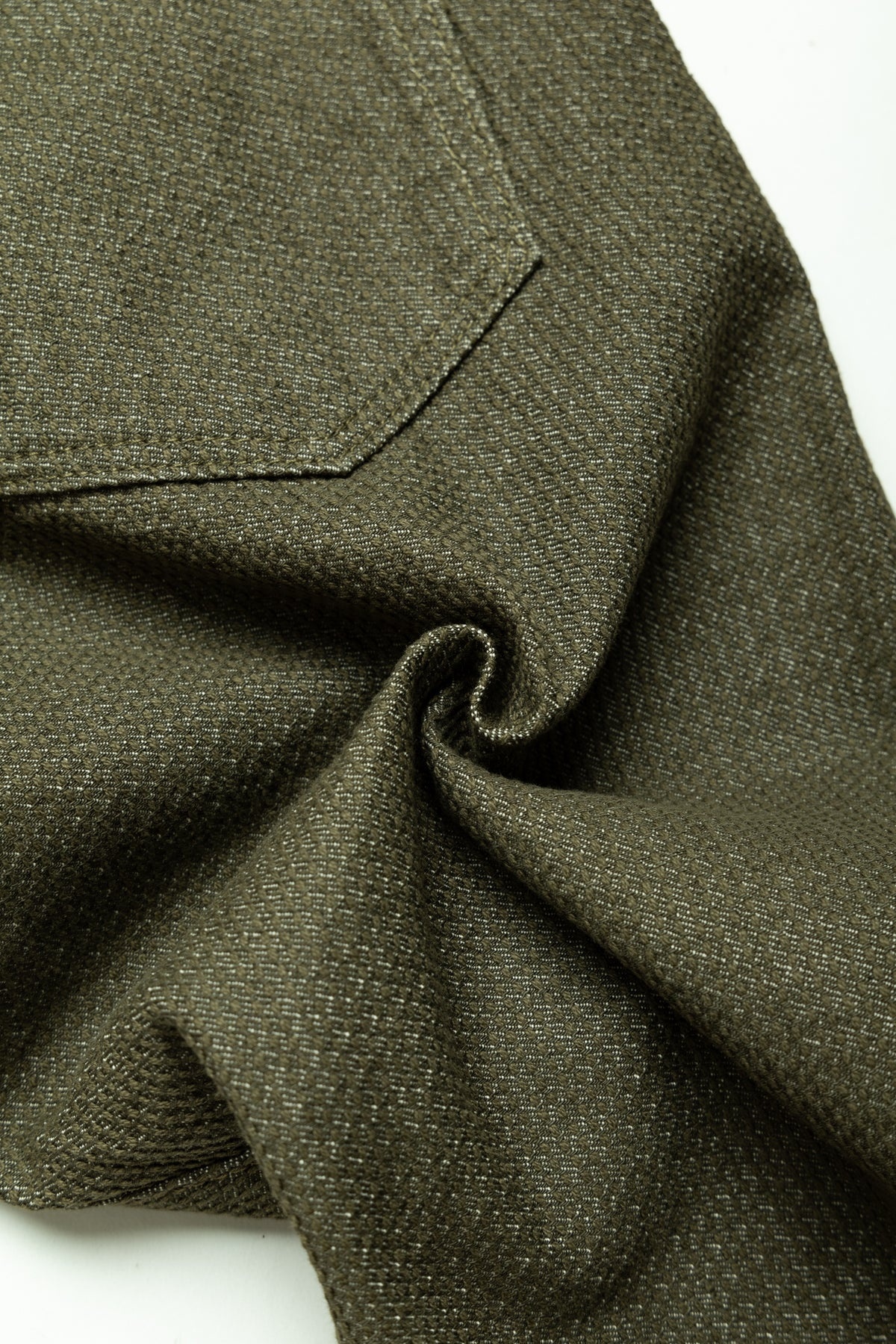 1170-2-OLV Sashiko 5P Pants Relax Tapered - Olive x Olive - 12