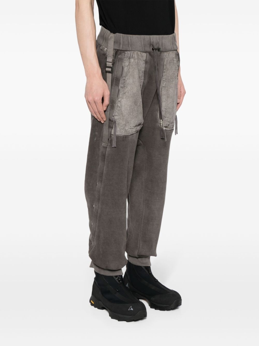 deconstructed cotton track pants - 3