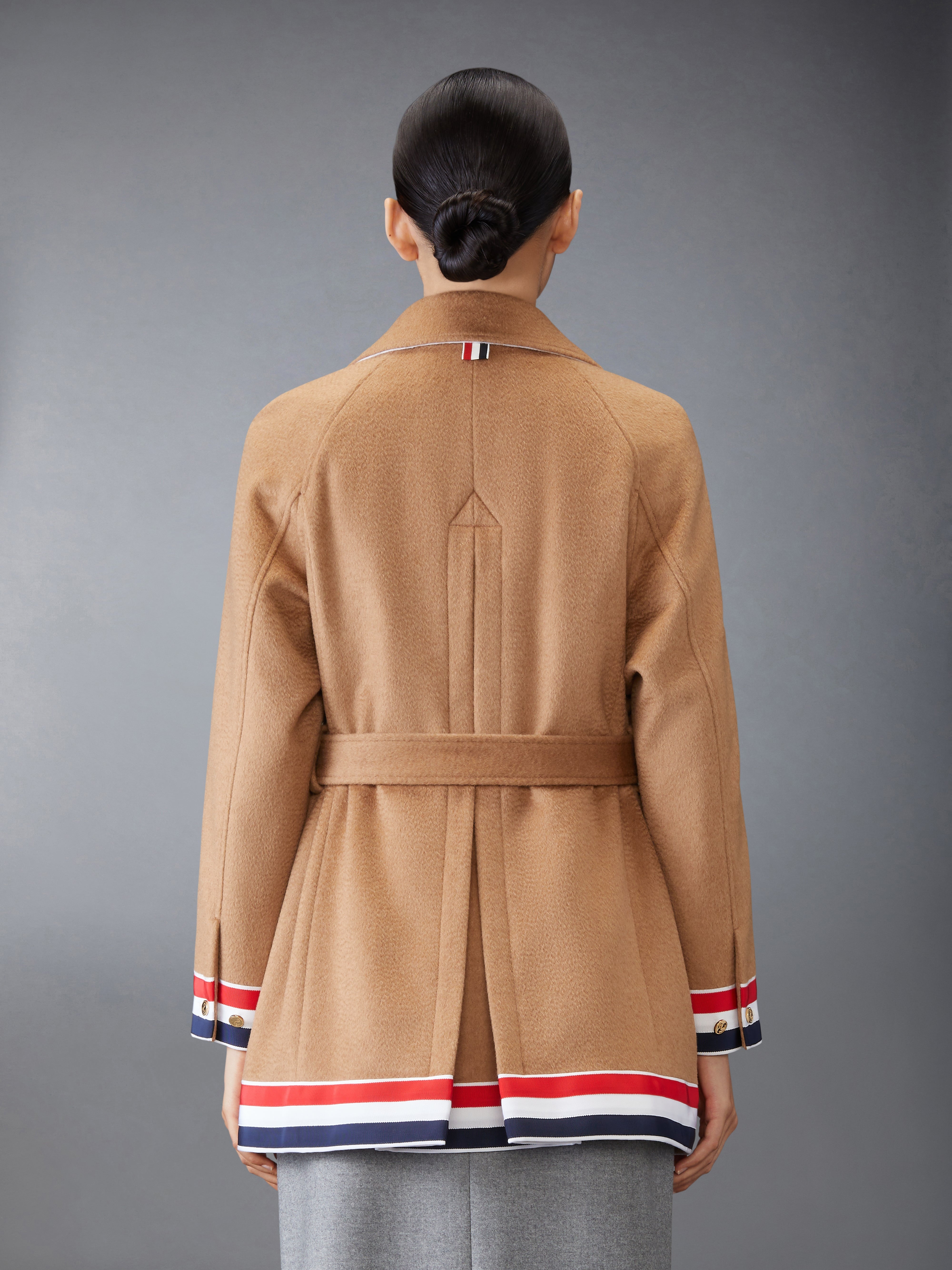 CAMEL HAIR CROPPED CAR COAT - 3