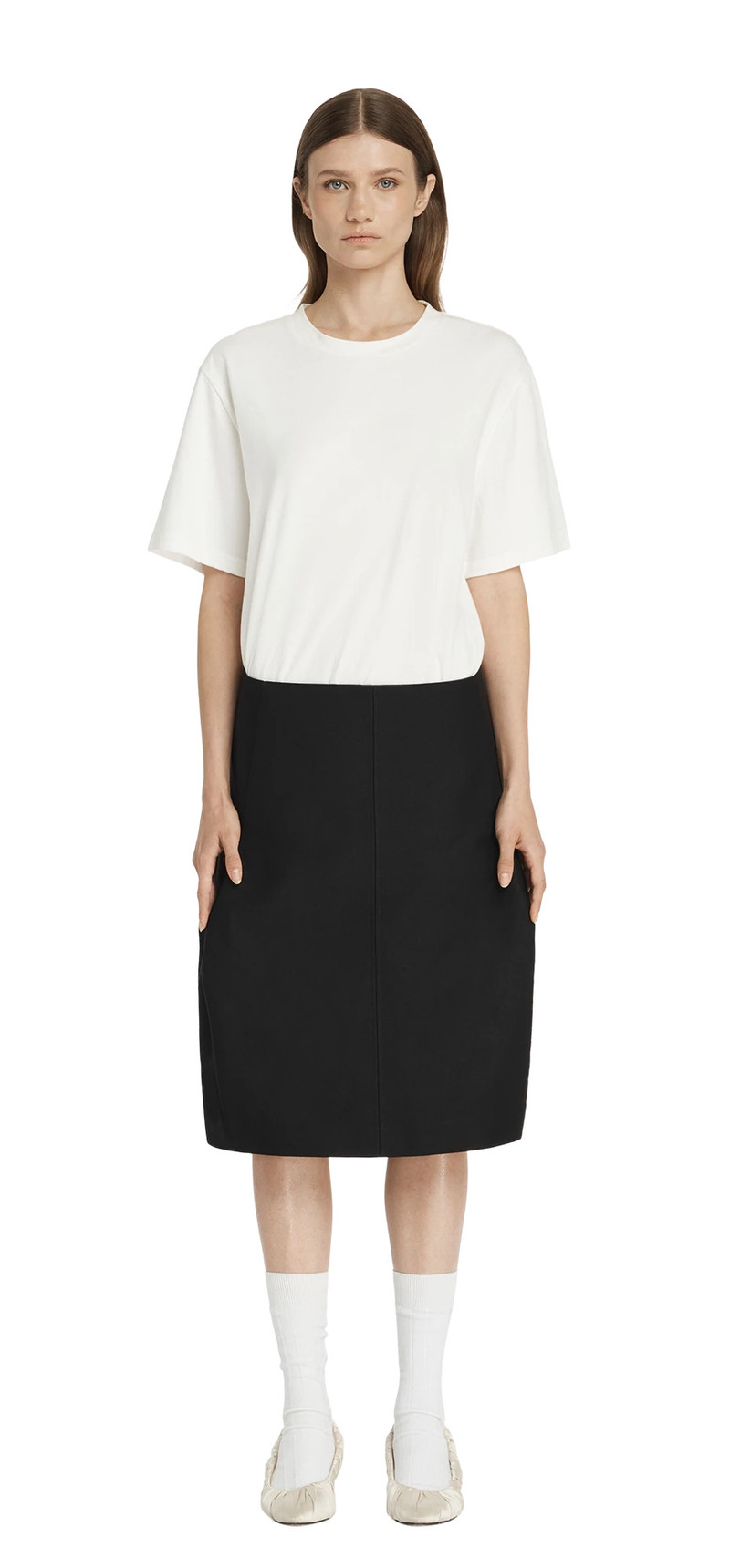 entire studios MOULDED SKIRT BLACK COTTON outlook