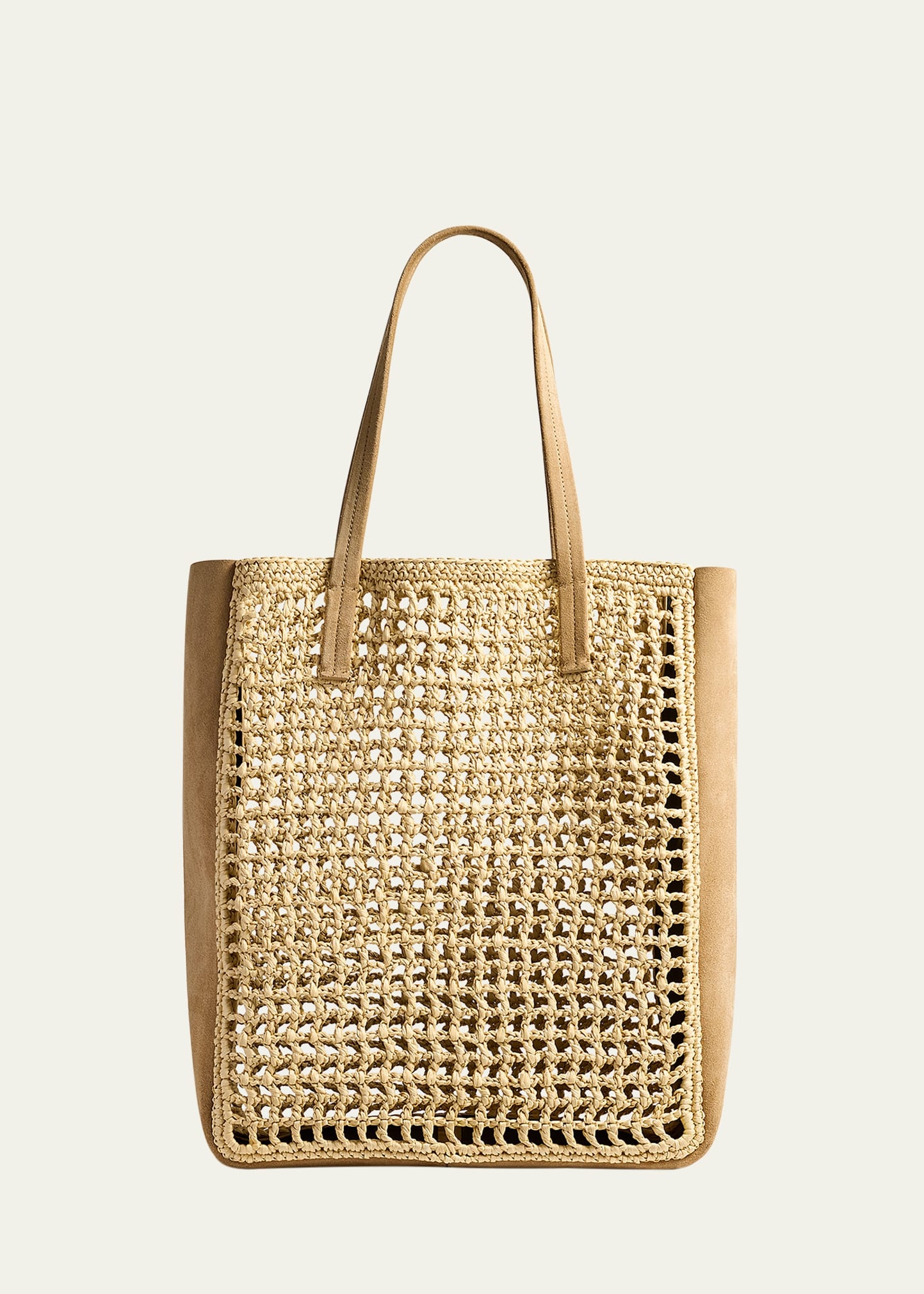 KHAITE Zoe Raffia and Suede Tote Bag | REVERSIBLE