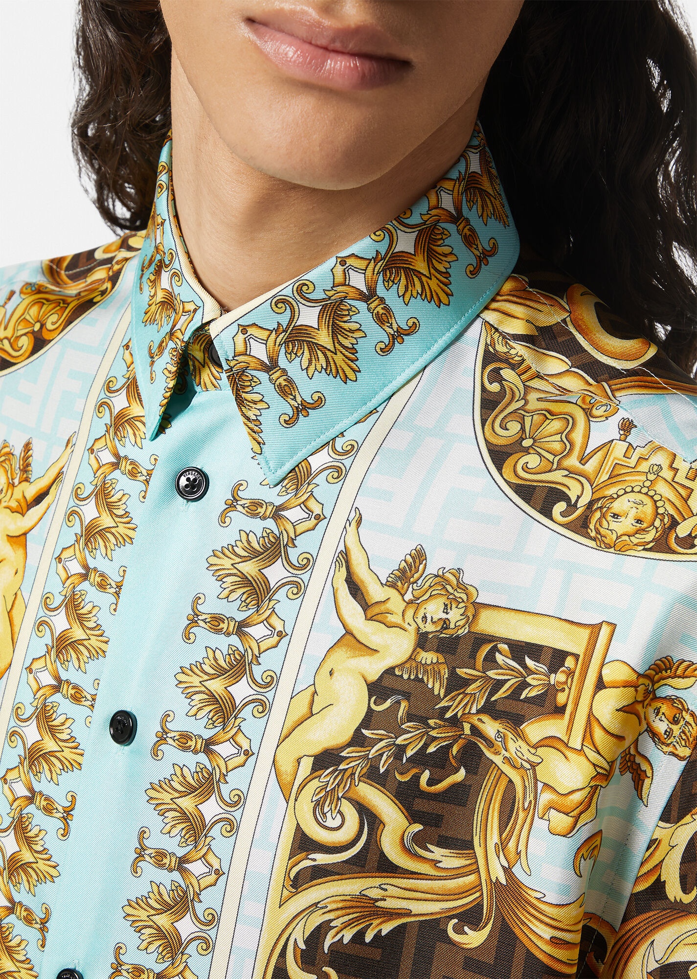 Fendace Wild Baroque Silk Shirt - 5