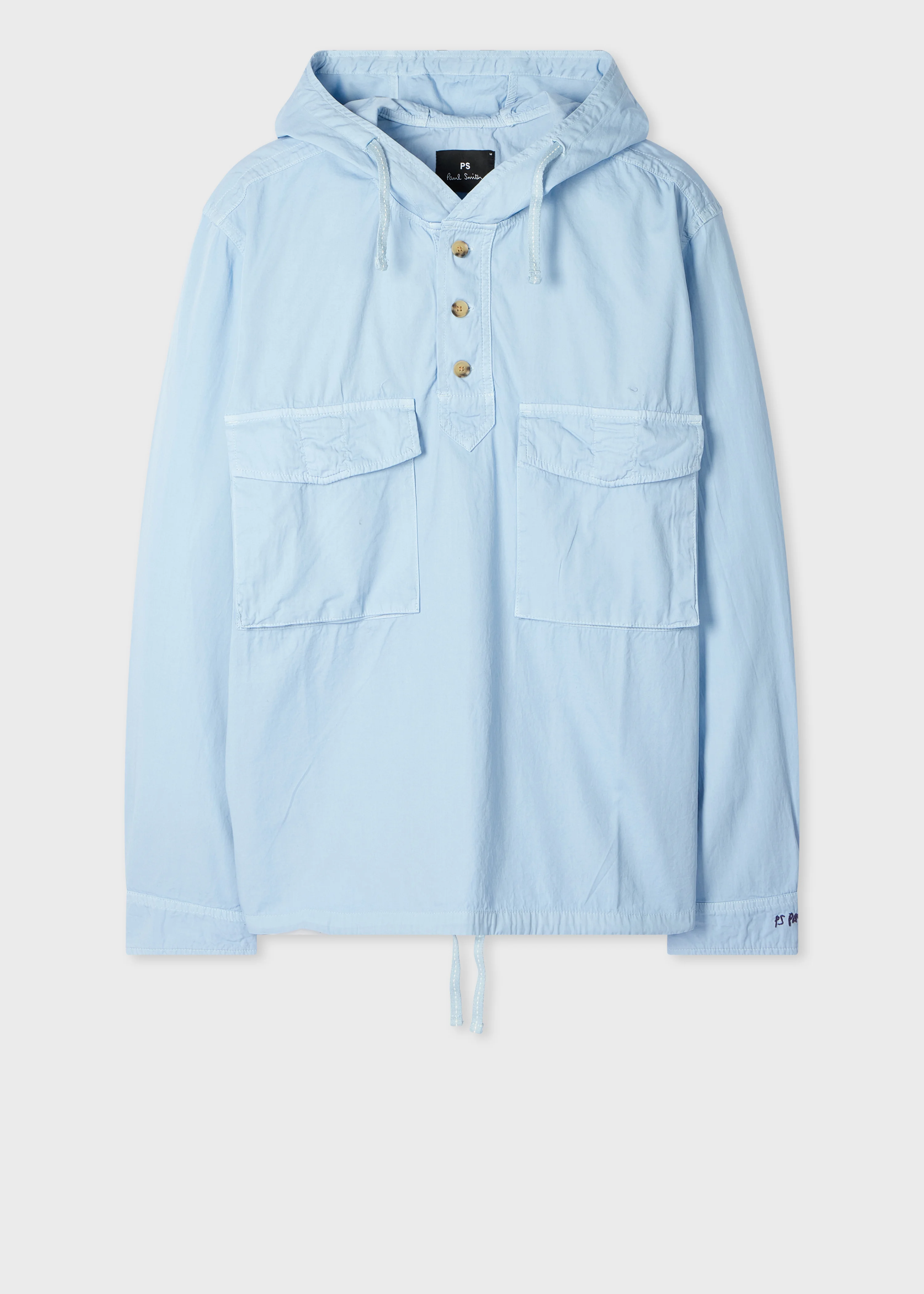 Light Blue Cotton Popover Jacket - 1