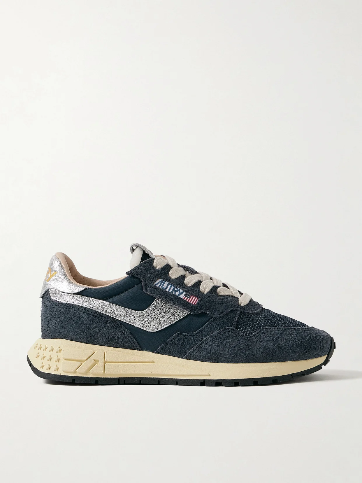 Reelwind Low Metallic Leather-trimmed Suede And Shell Sneakers - 1