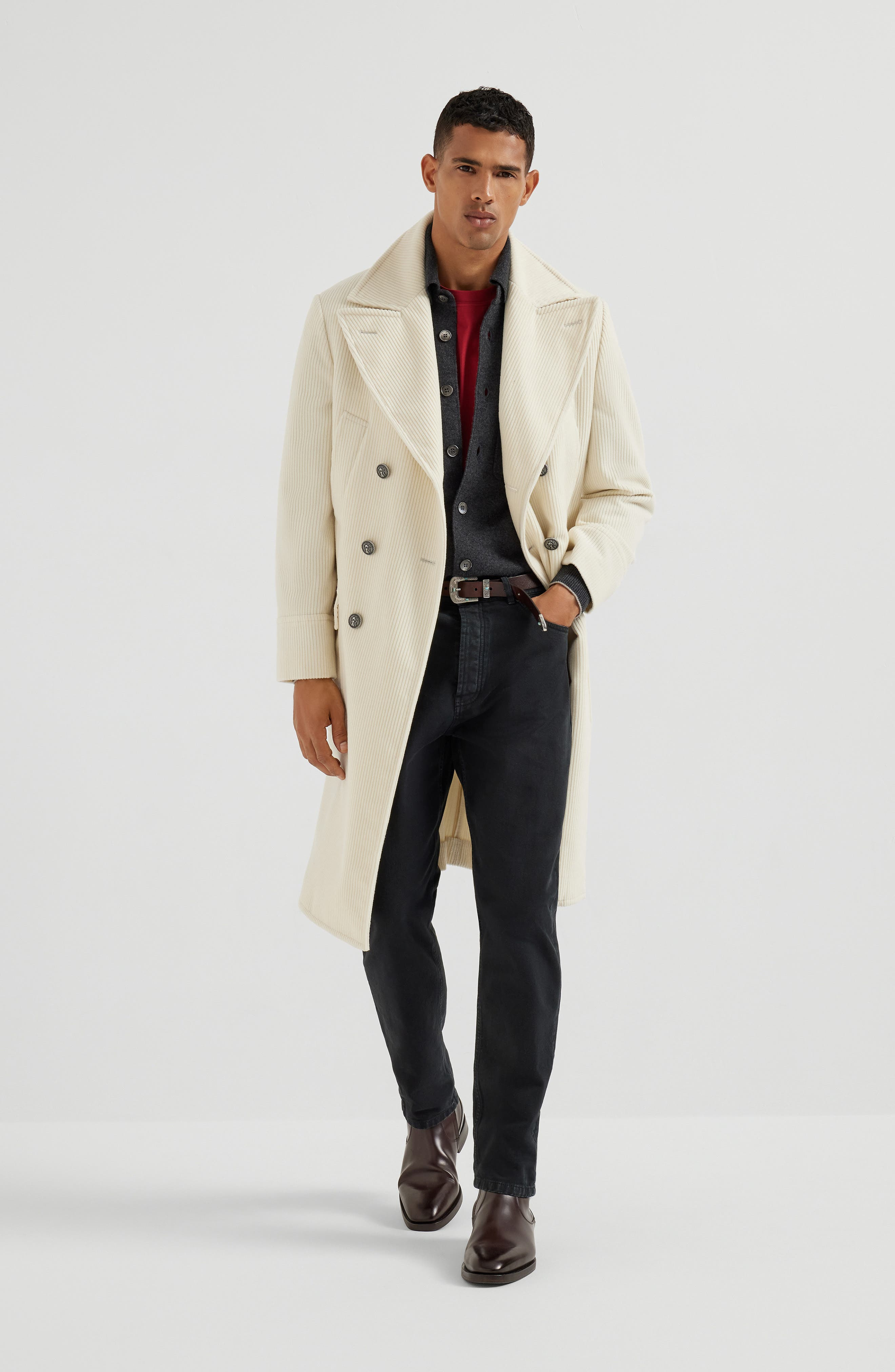 Brunello Cucinelli Shirt-style cardigan in Charcoal at Nordstrom - 6