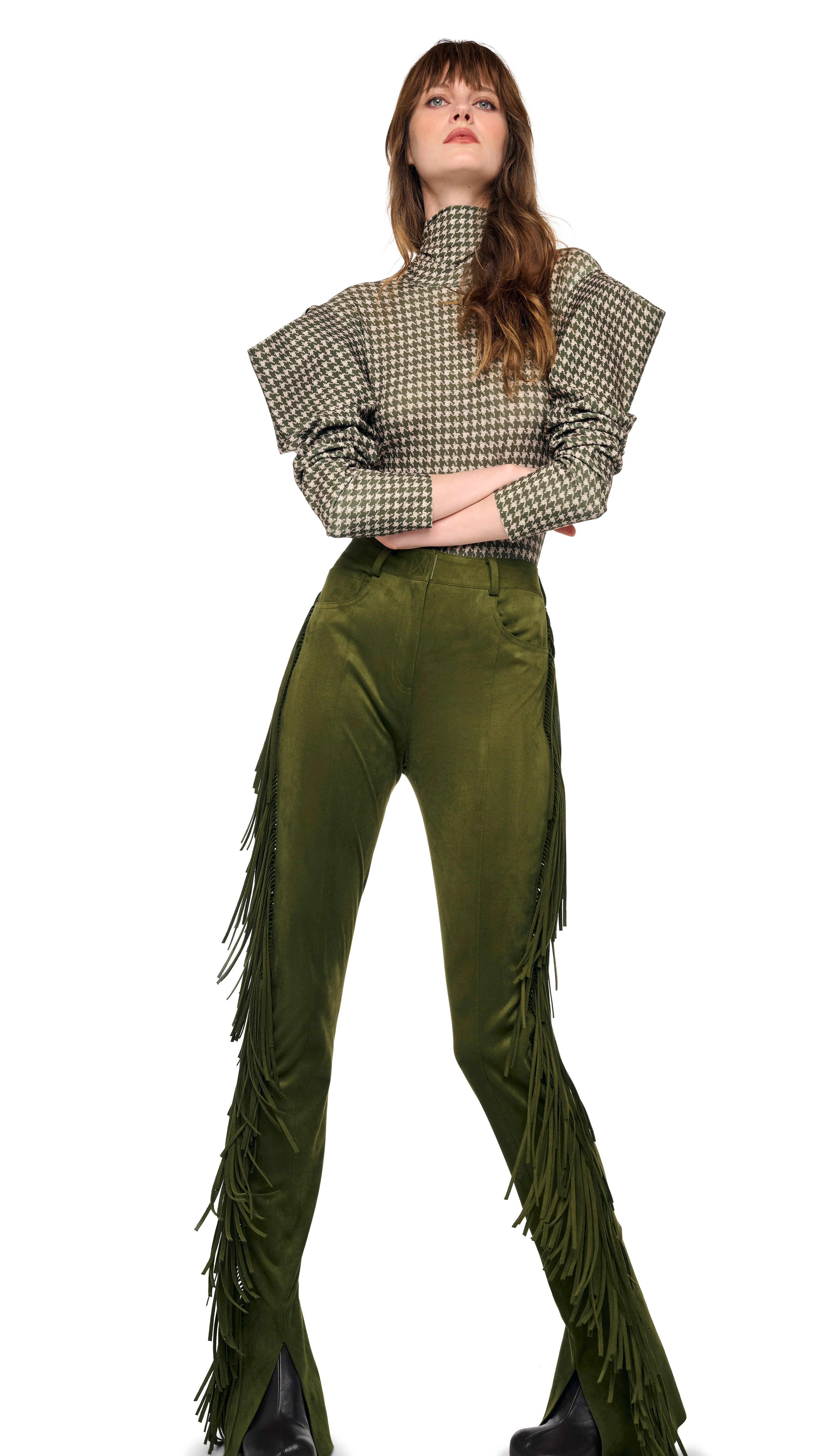 FRINGE SPAT JEANS - 1