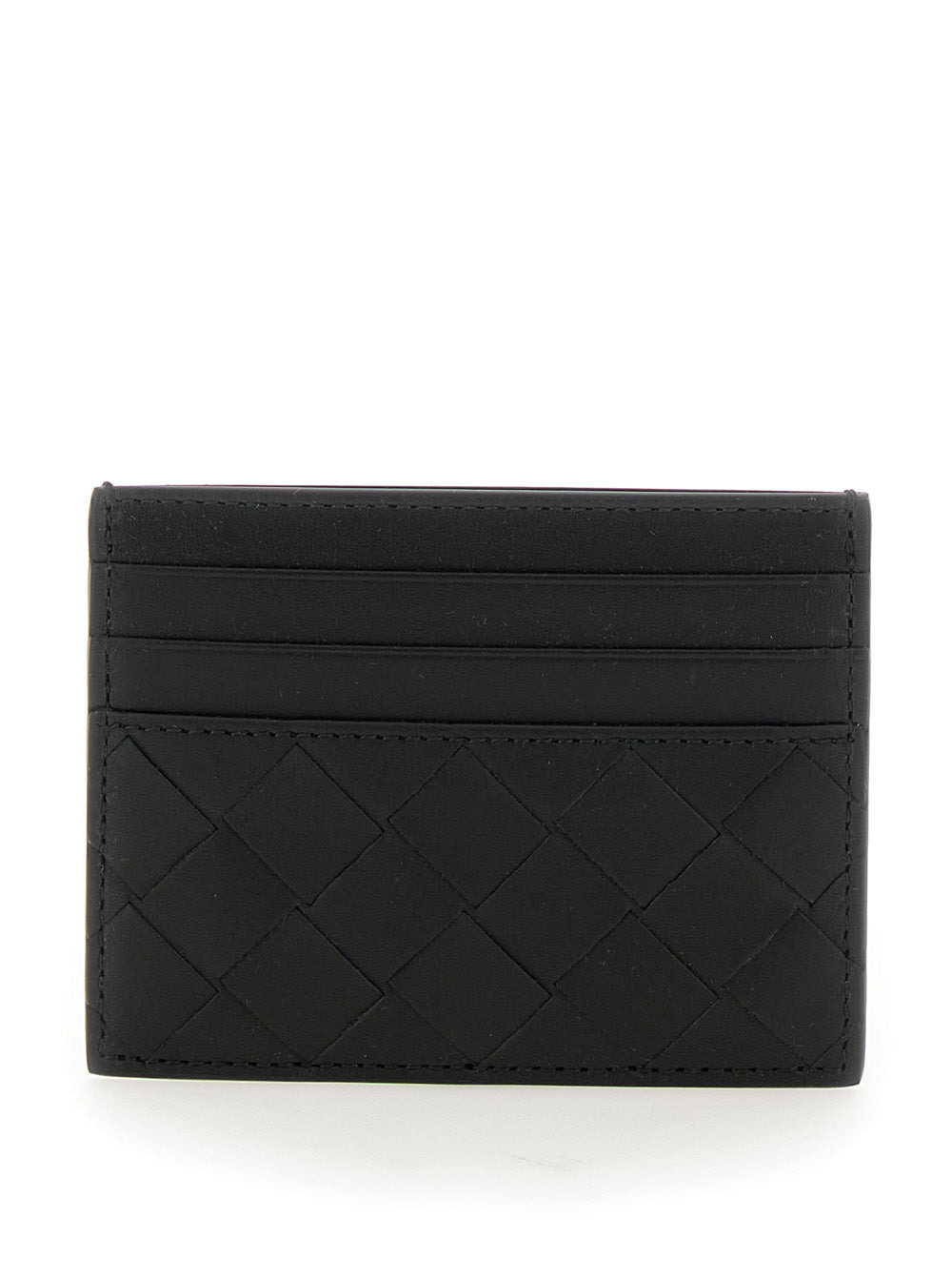 Bottega Veneta Men Black Card Holder With Intrecciato Motif In Leather Man - 3