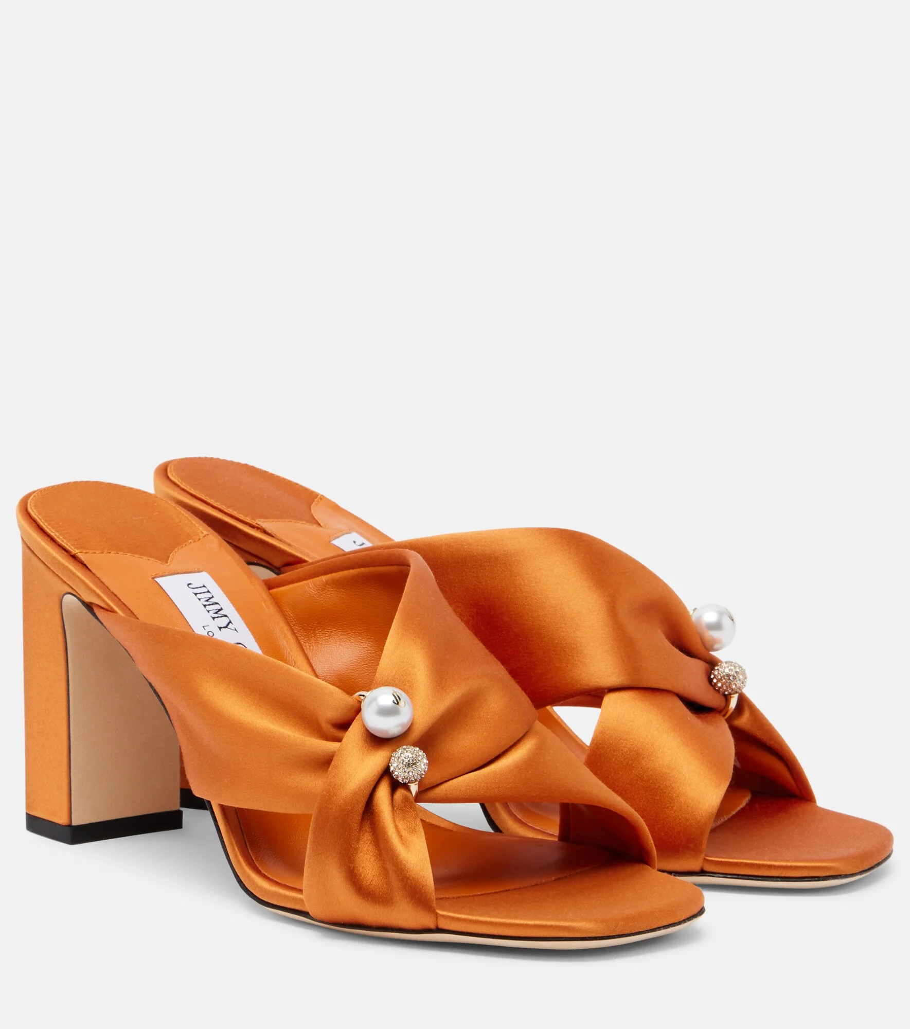 Rafi embellished satin mules - 1