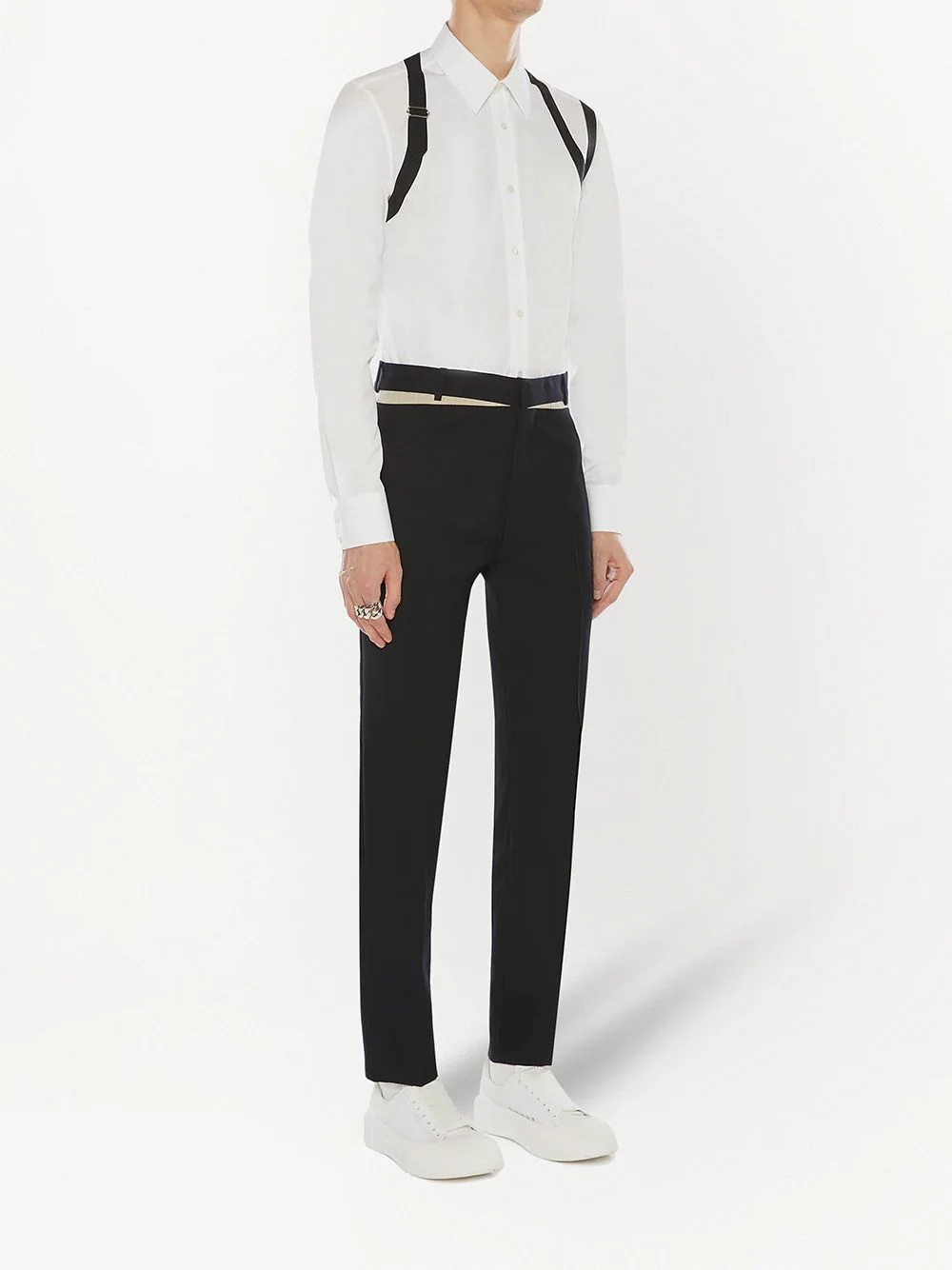 panelled slim-fit trousers - 3