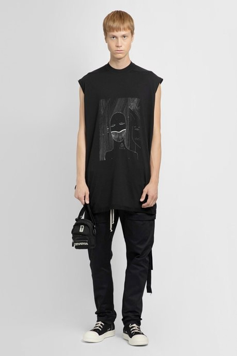 Rick owens drkshw 남자의 검정 strobe creatch 화물 바지 면 능직물 4