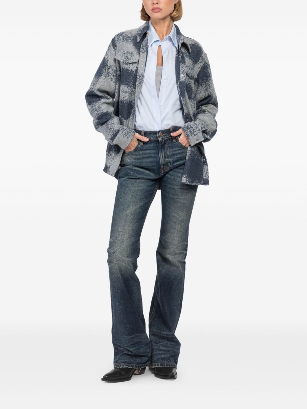 patterned cashmere shirt - 7