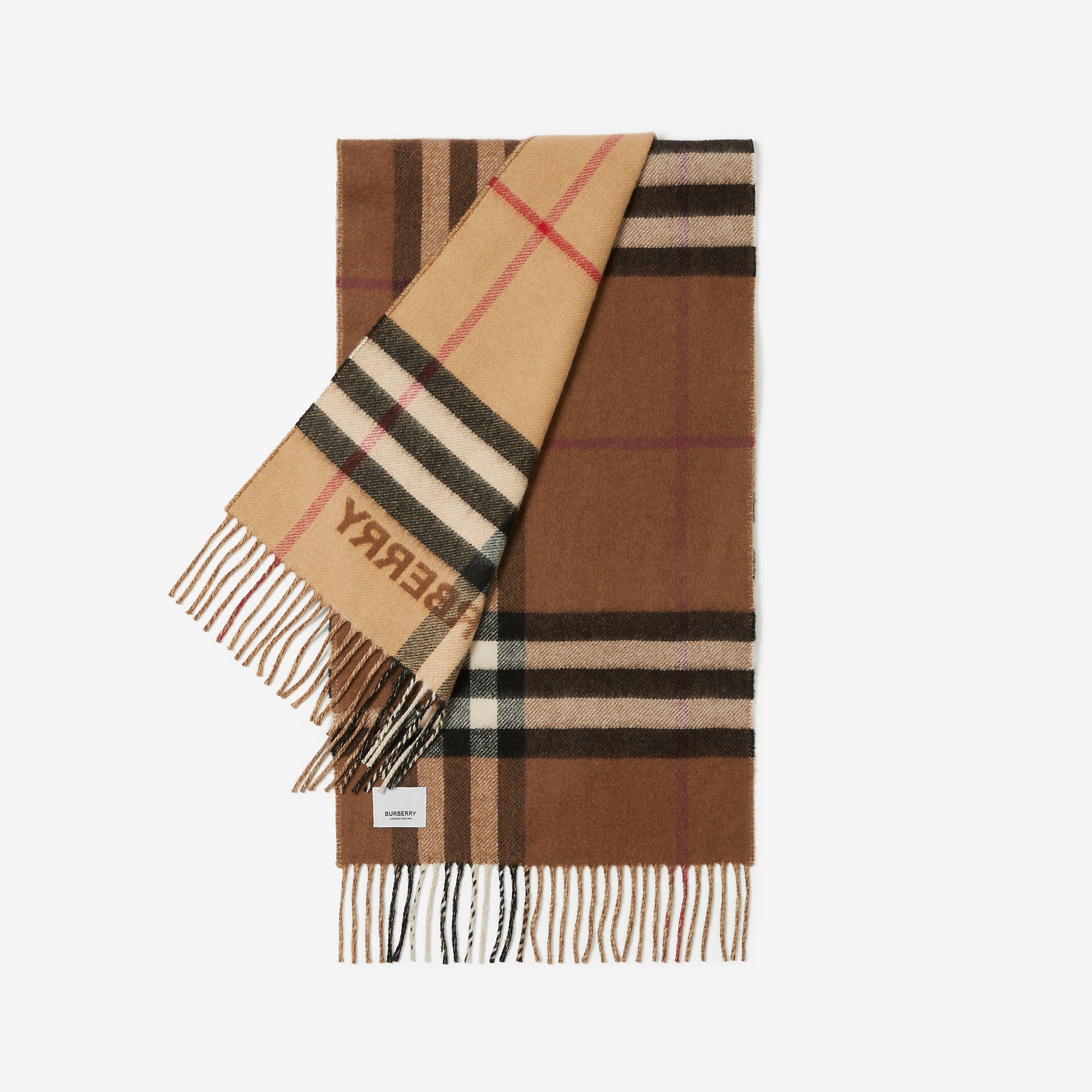 Contrast Check Cashmere Scarf - 7