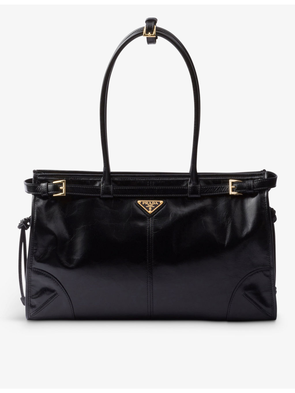 Logo-plaque large leather top-handle bag - 1