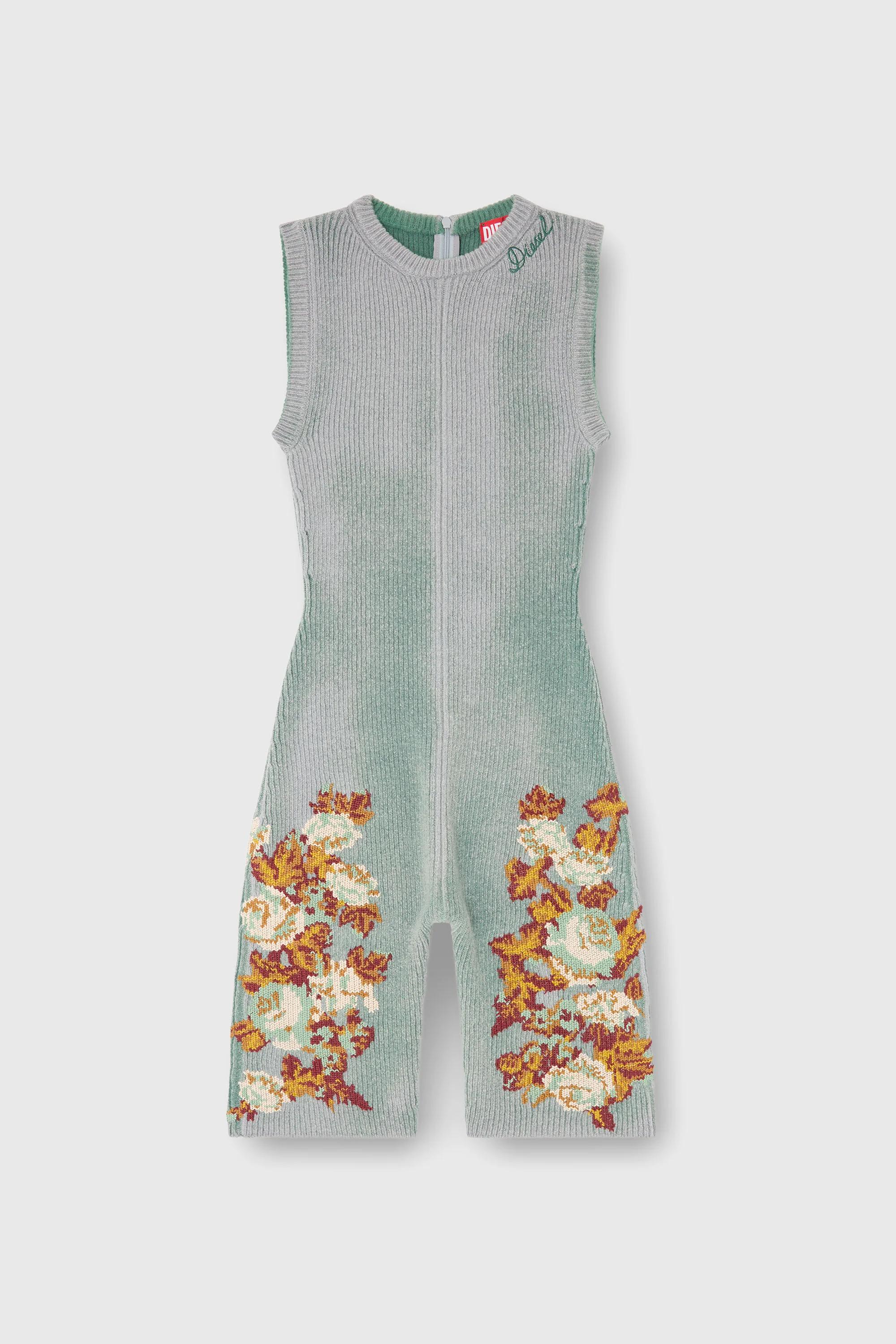 KNITTED PLAYSUIT WITH FLORAL MOTIF - 1