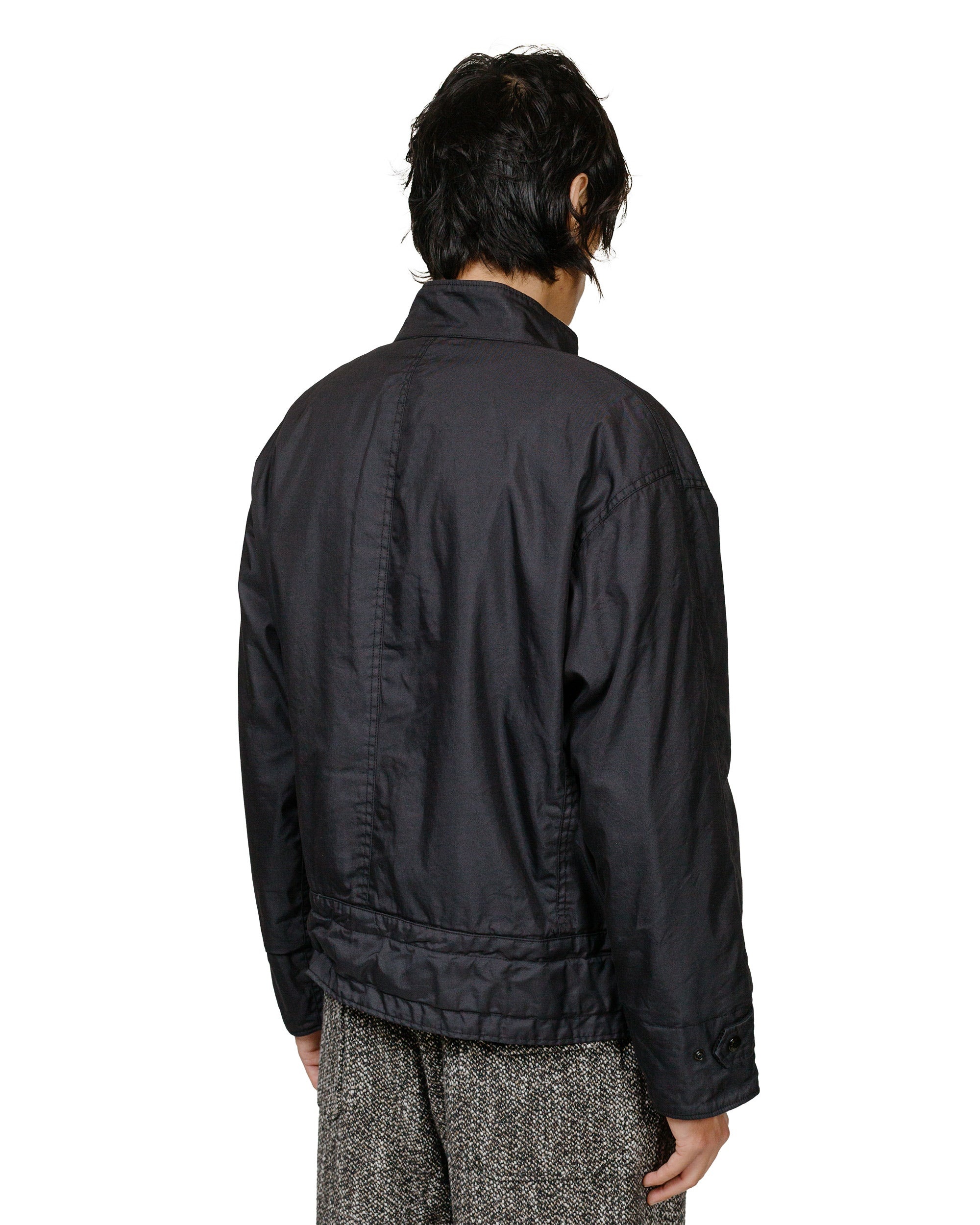 Moto Jacket Black Nylon Cotton Twill - 3