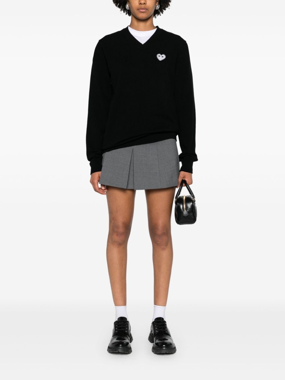 heart-patch wool jumper - 3