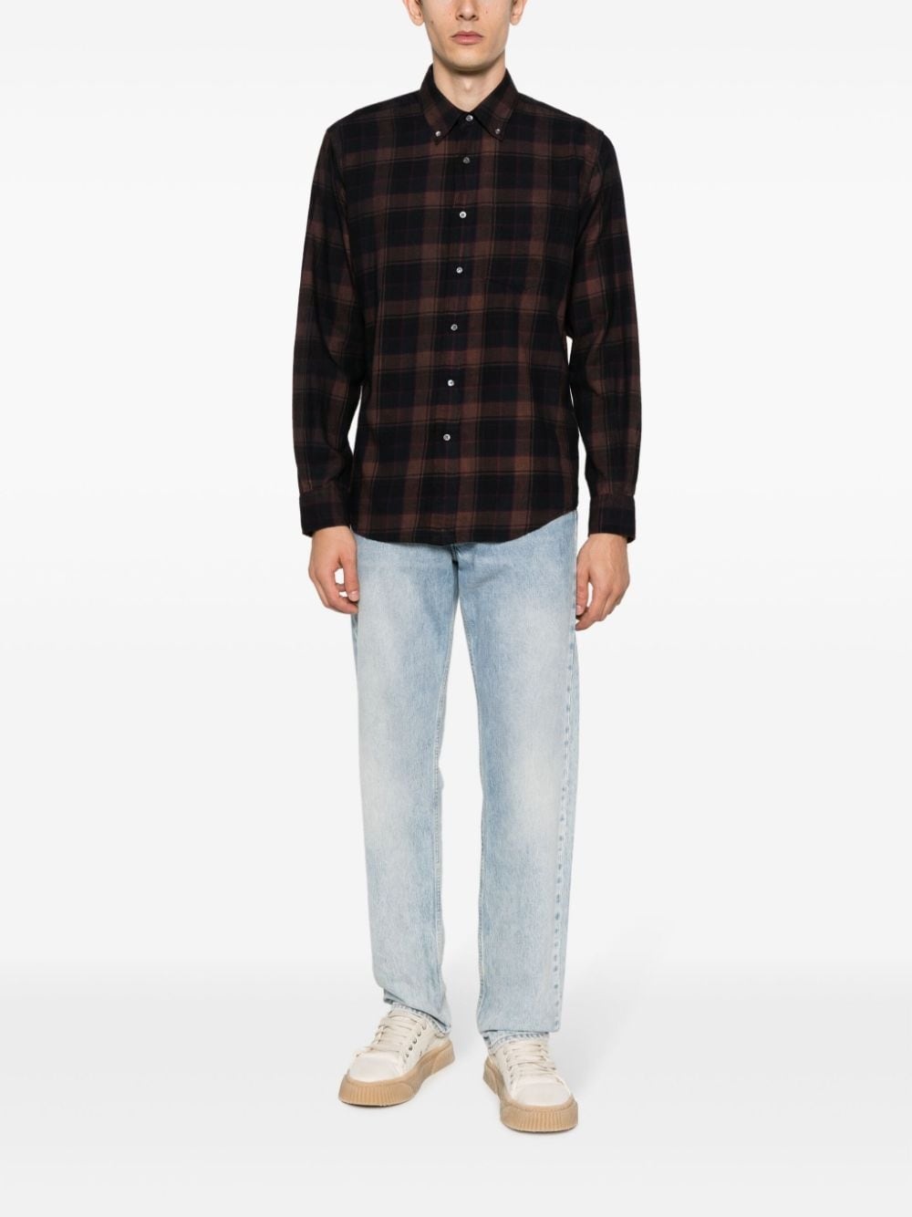 plaid-checked cotton shirt - 2