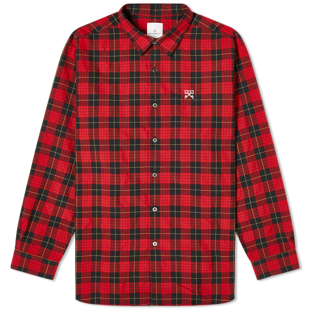 Uniform Experiment Baggy Regular Collar Check Shirt - 1