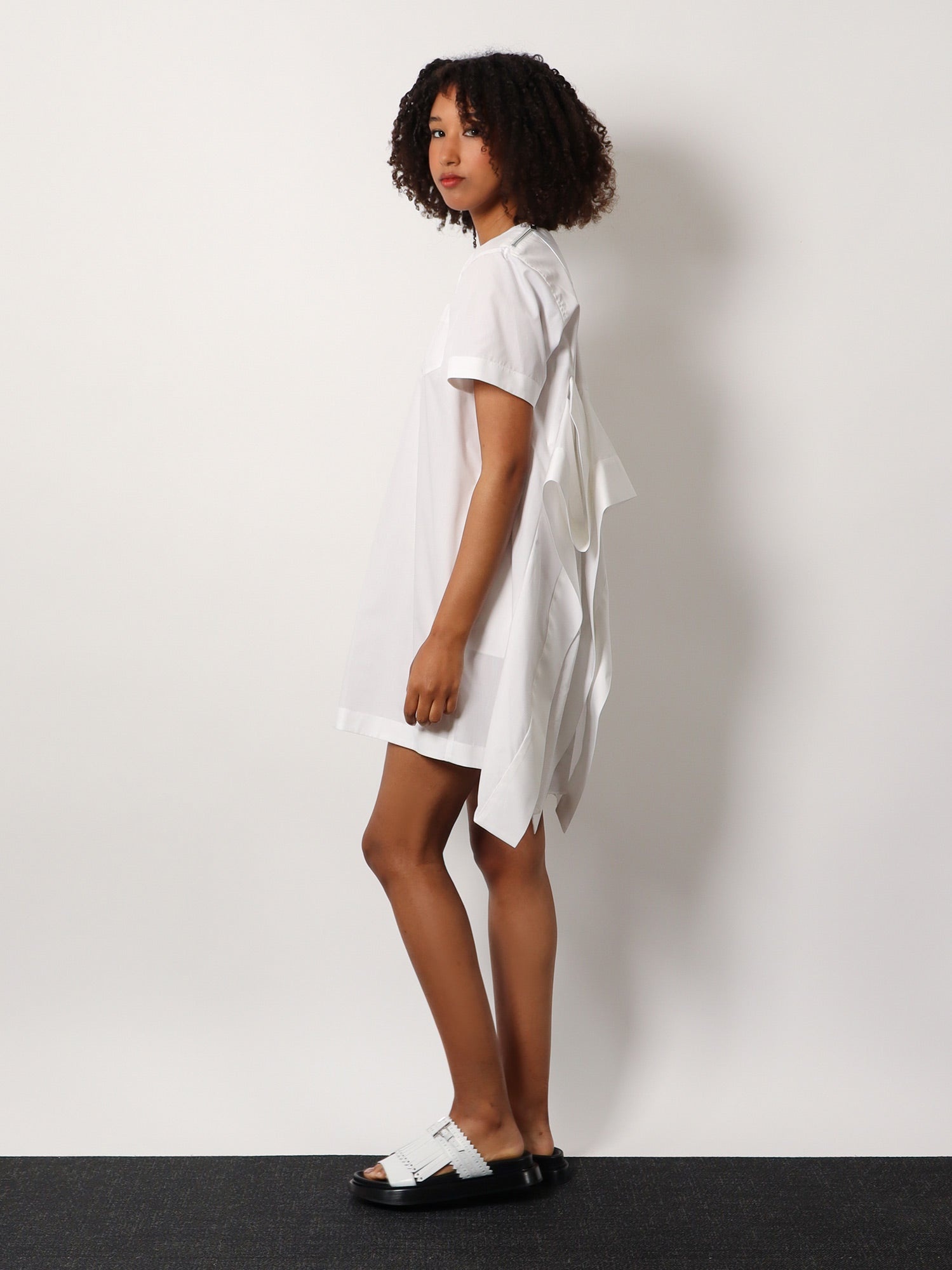 Sacai Dress With Draped Cotton Inserts On The Back - 2