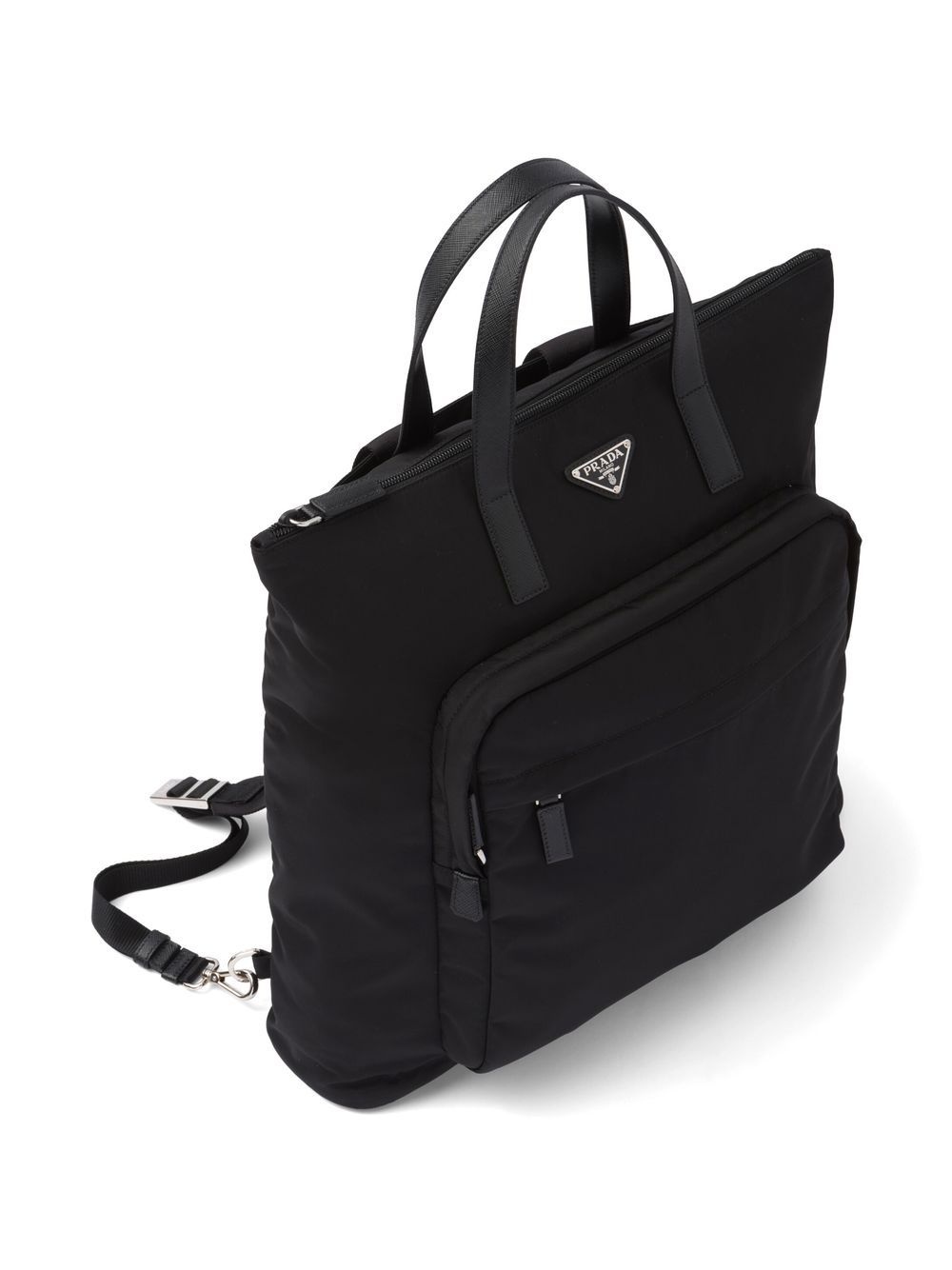 recycled nylon Saffiano leather tote bag - 4